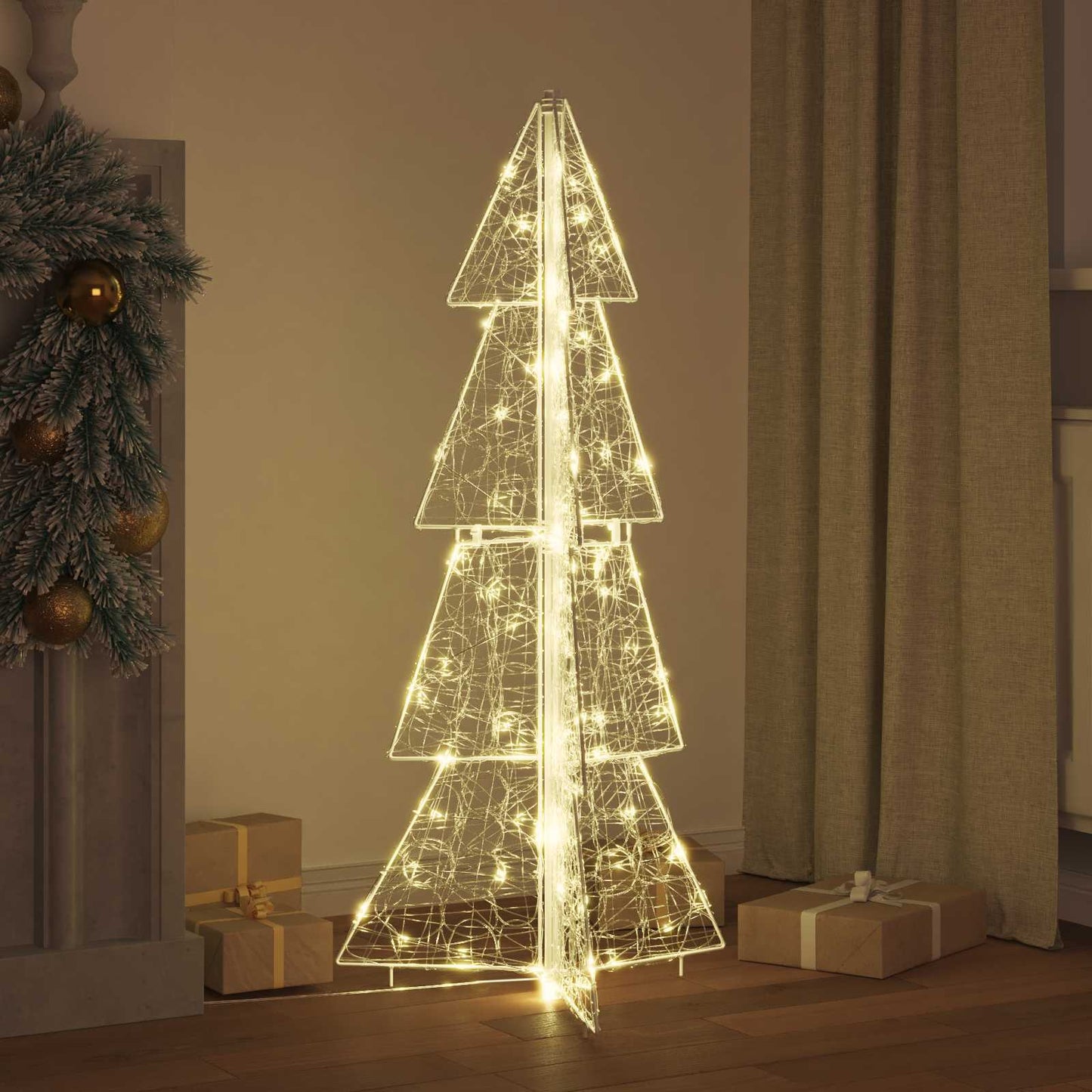 Christmas Tree with 100 LEDs Warm White 120 cm Acrylic