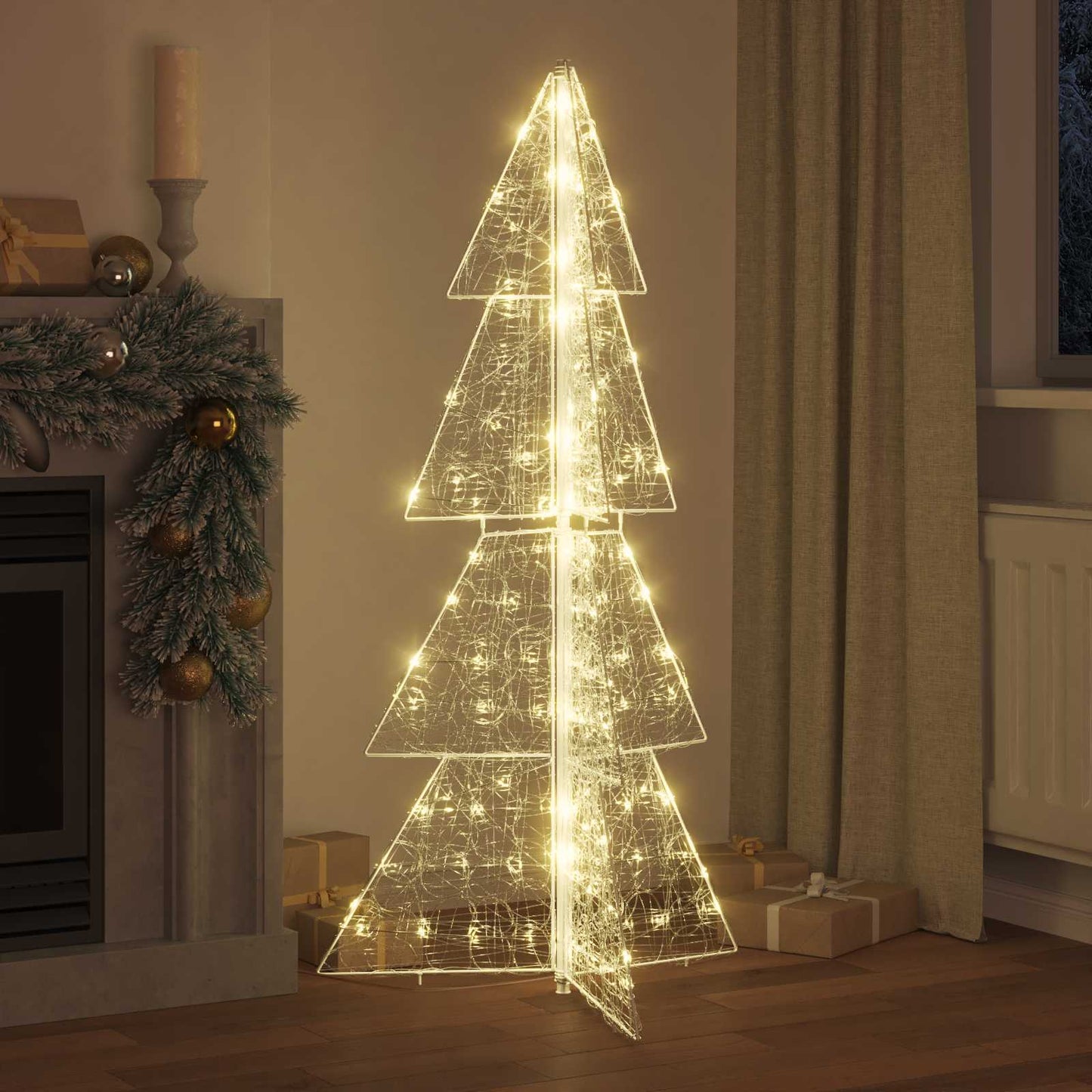 Christmas Tree with 160 LEDs Warm White 150 cm Acrylic
