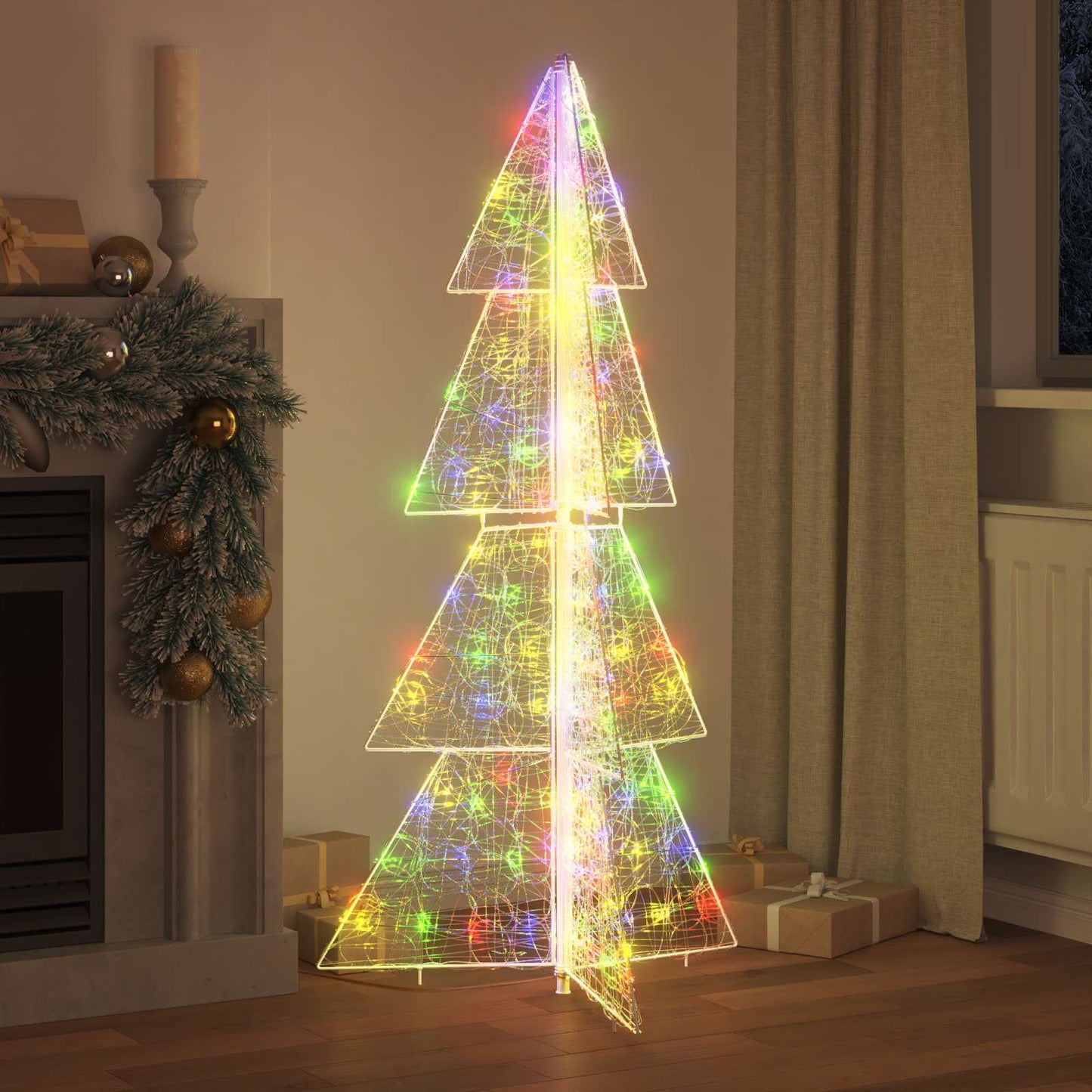 Christmas Tree with 160 LEDs Multicolour 150 cm Acrylic
