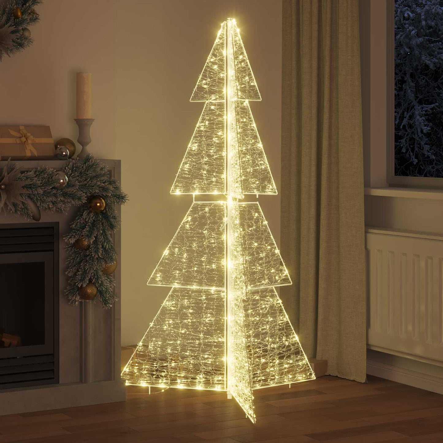 Christmas Tree with 240 LEDs Warm White 180 cm Acrylic