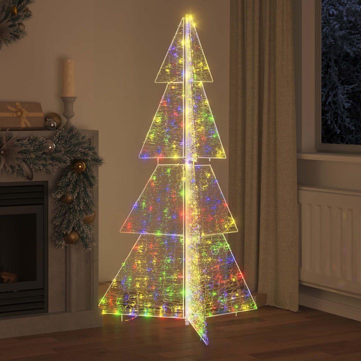 Christmas Tree with 240 LEDs Multicolour 180 cm Acrylic