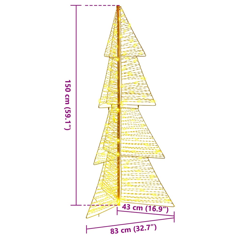 Christmas Tree with 160 LEDs Warm White 150 cm PET