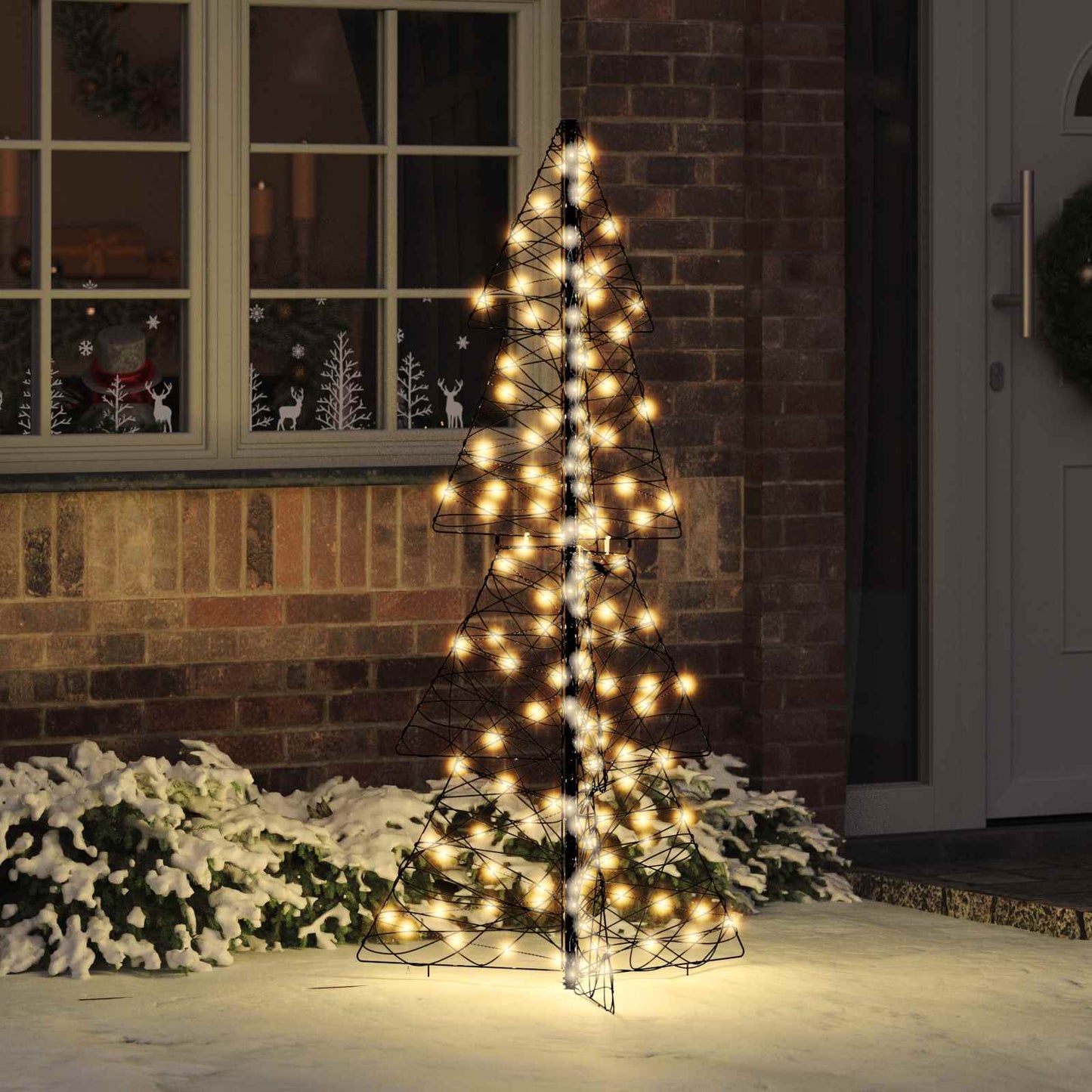 Christmas Tree with 160 LEDs Warm White 150 cm Rattan