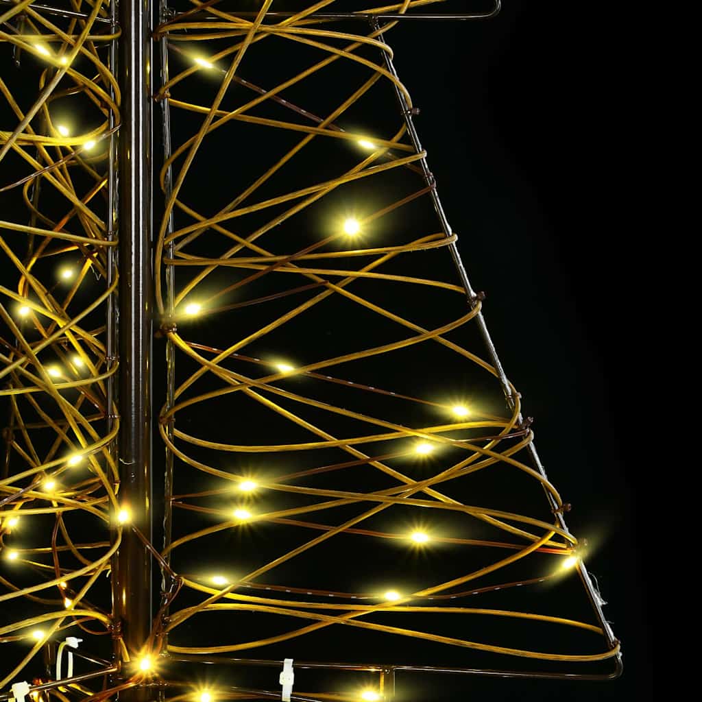 Christmas Tree with 240 LEDs Warm White 180 cm Rattan