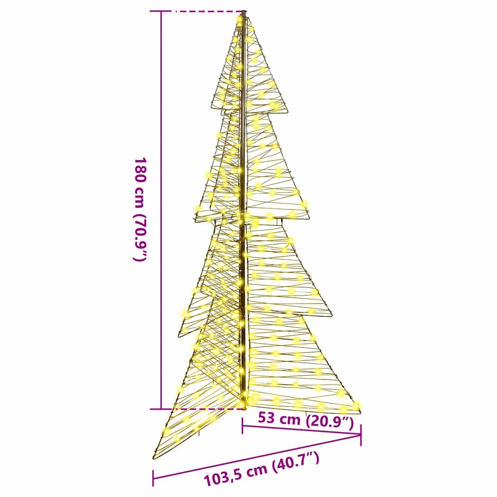 Christmas Tree with 240 LEDs Warm White 180 cm Rattan