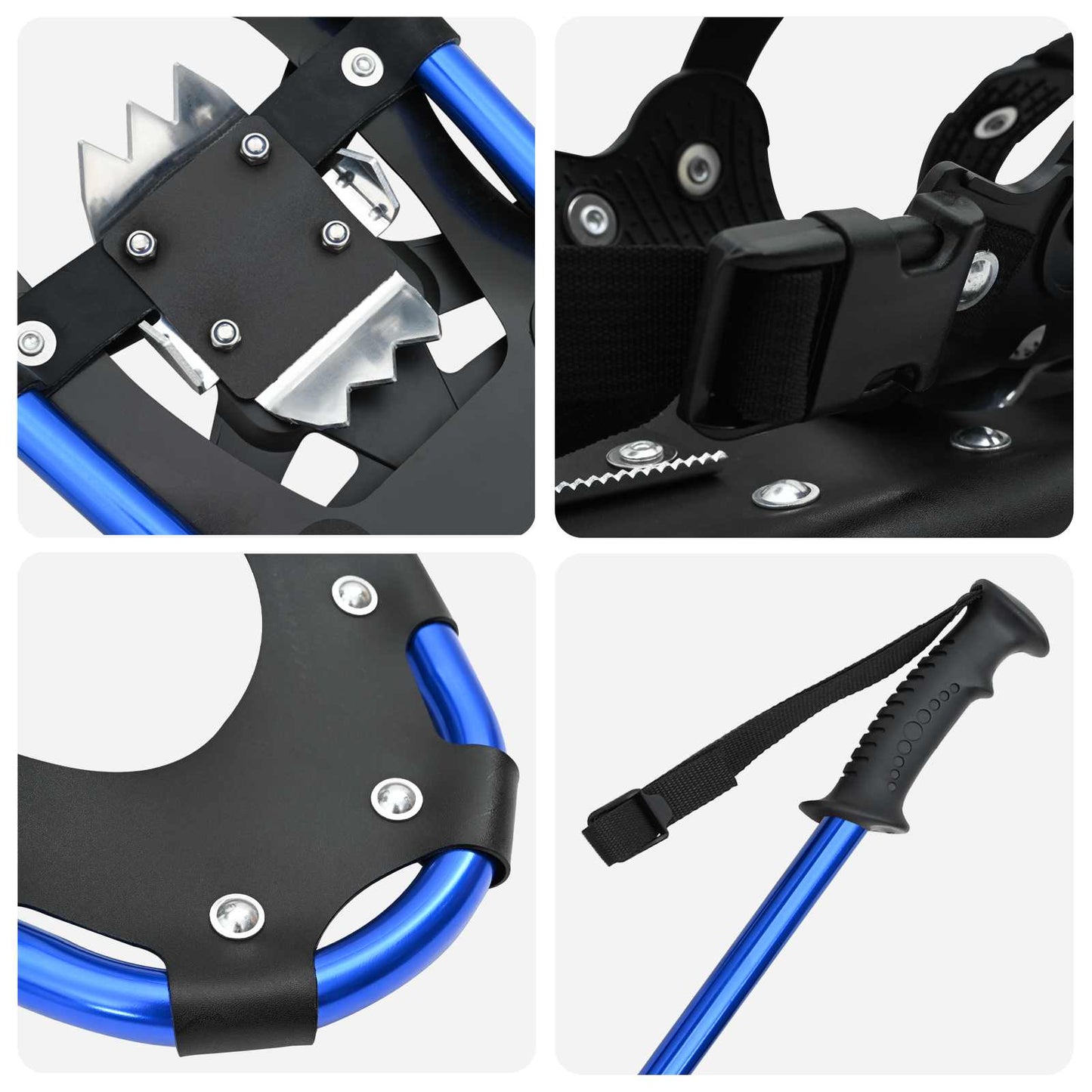 3 in 1 Snowshoes Blue and Black 63.5 x 21 cm Aluminum and HDPE