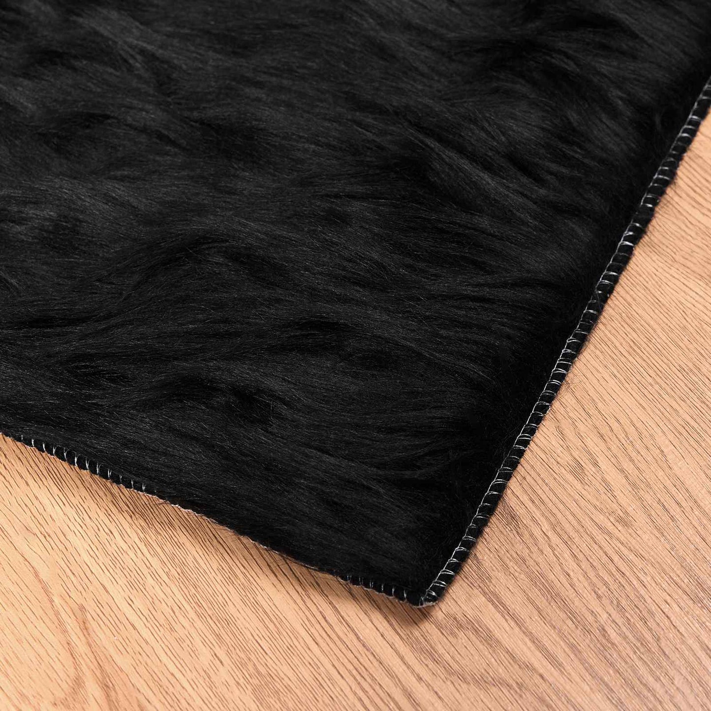 Faux Sheepskin Rug TAFALLA Black 120 x 170 cm Polyester