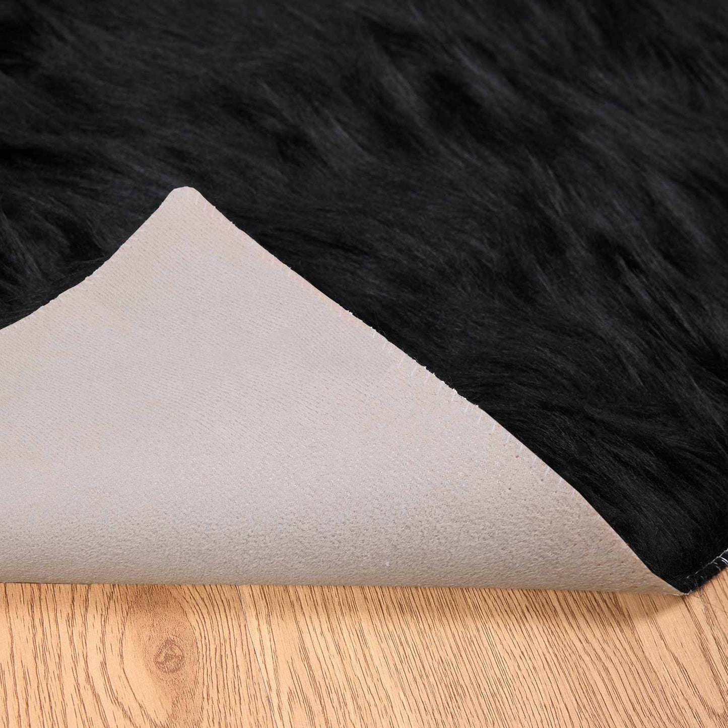 Faux Sheepskin Rug TAFALLA Black 120 x 170 cm Polyester