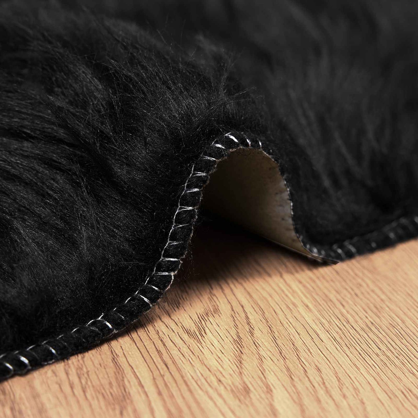 Faux Sheepskin Rug TAFALLA Black 120 x 170 cm Polyester