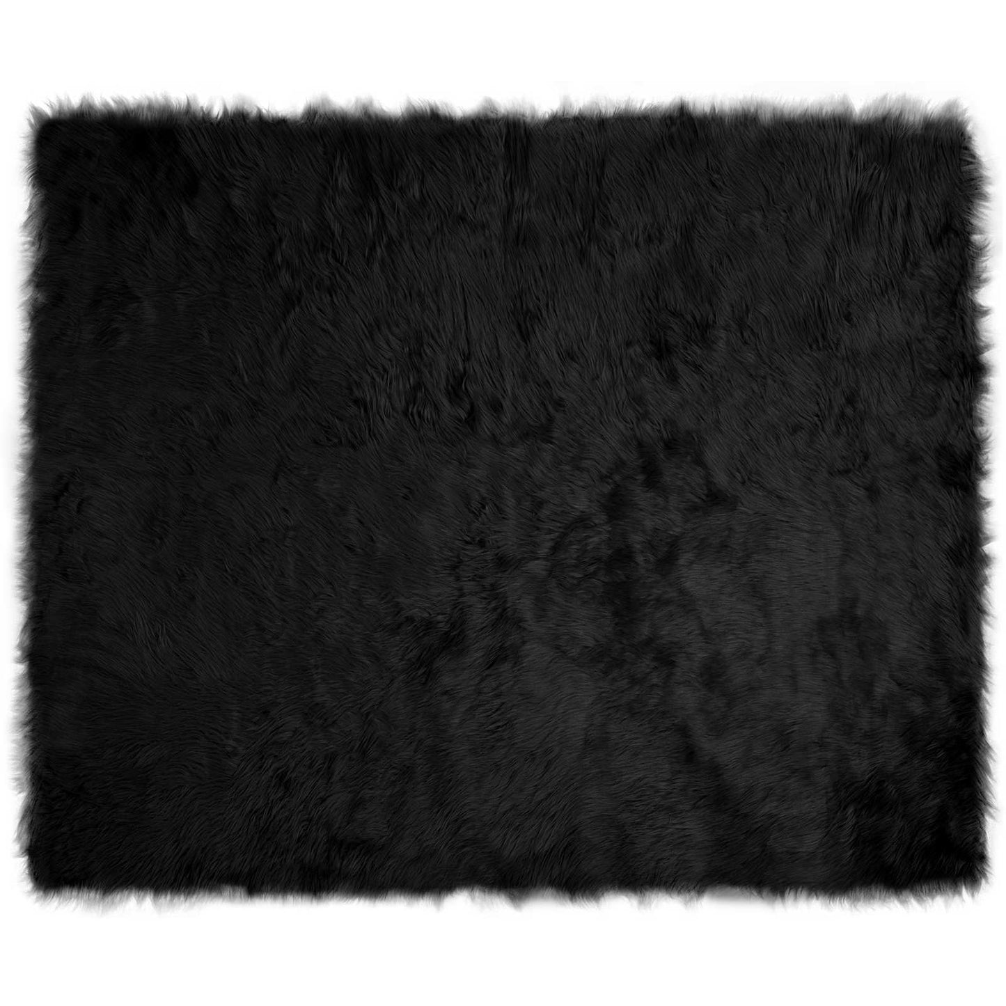 Faux Sheepskin Rug TAFALLA Black 200 x 280 cm Polyester