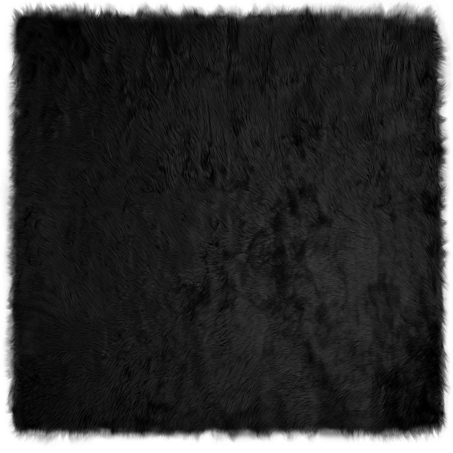 Faux Sheepskin Rug TAFALLA Black 160 x 160 cm Polyester