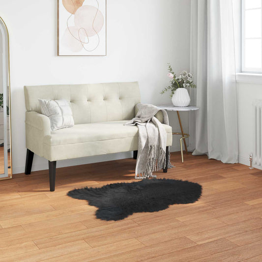 Faux Sheepskin Rug TAFALLA Black 50 x 80 cm Polyester