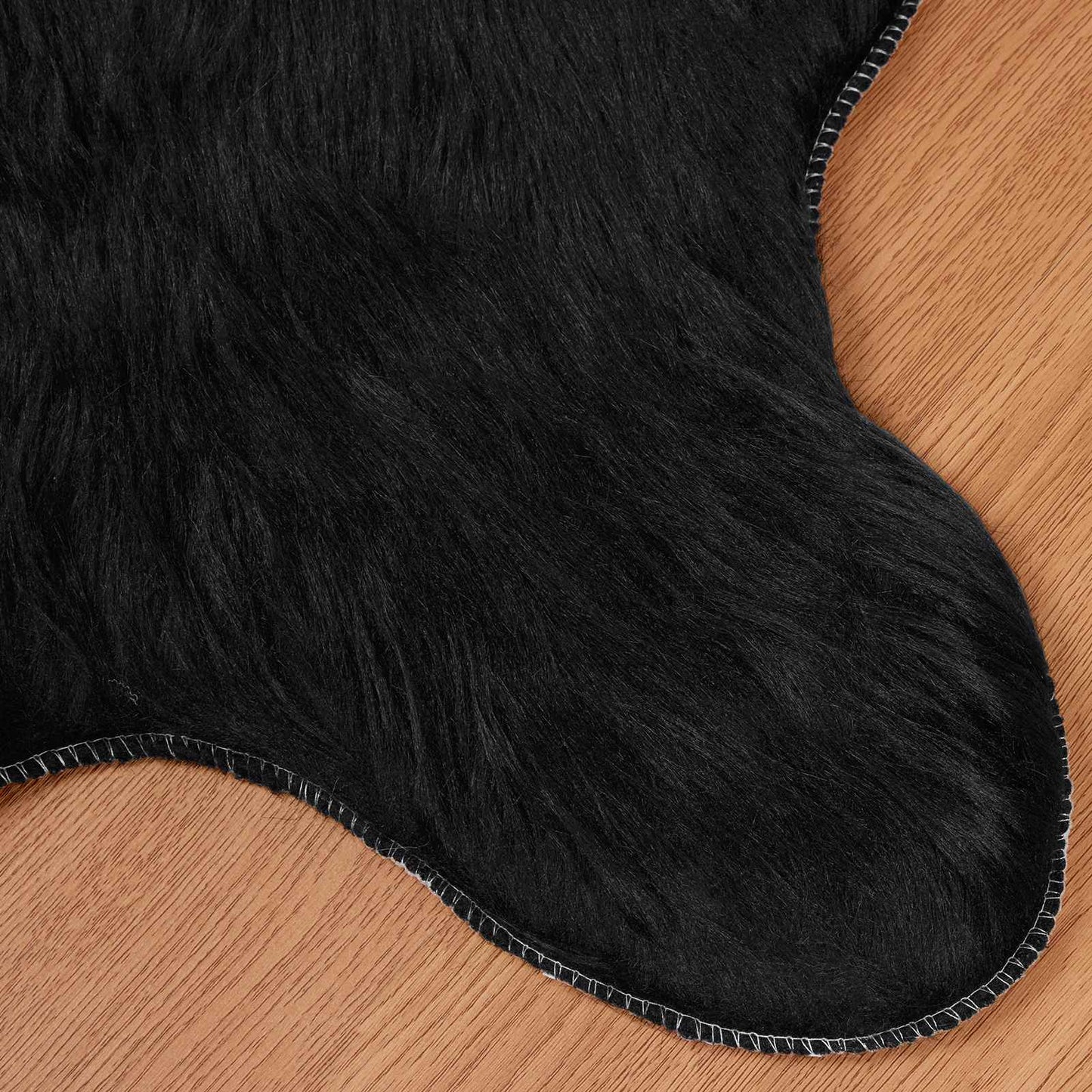 Faux Sheepskin Rug TAFALLA Black 80 x 120 cm Polyester