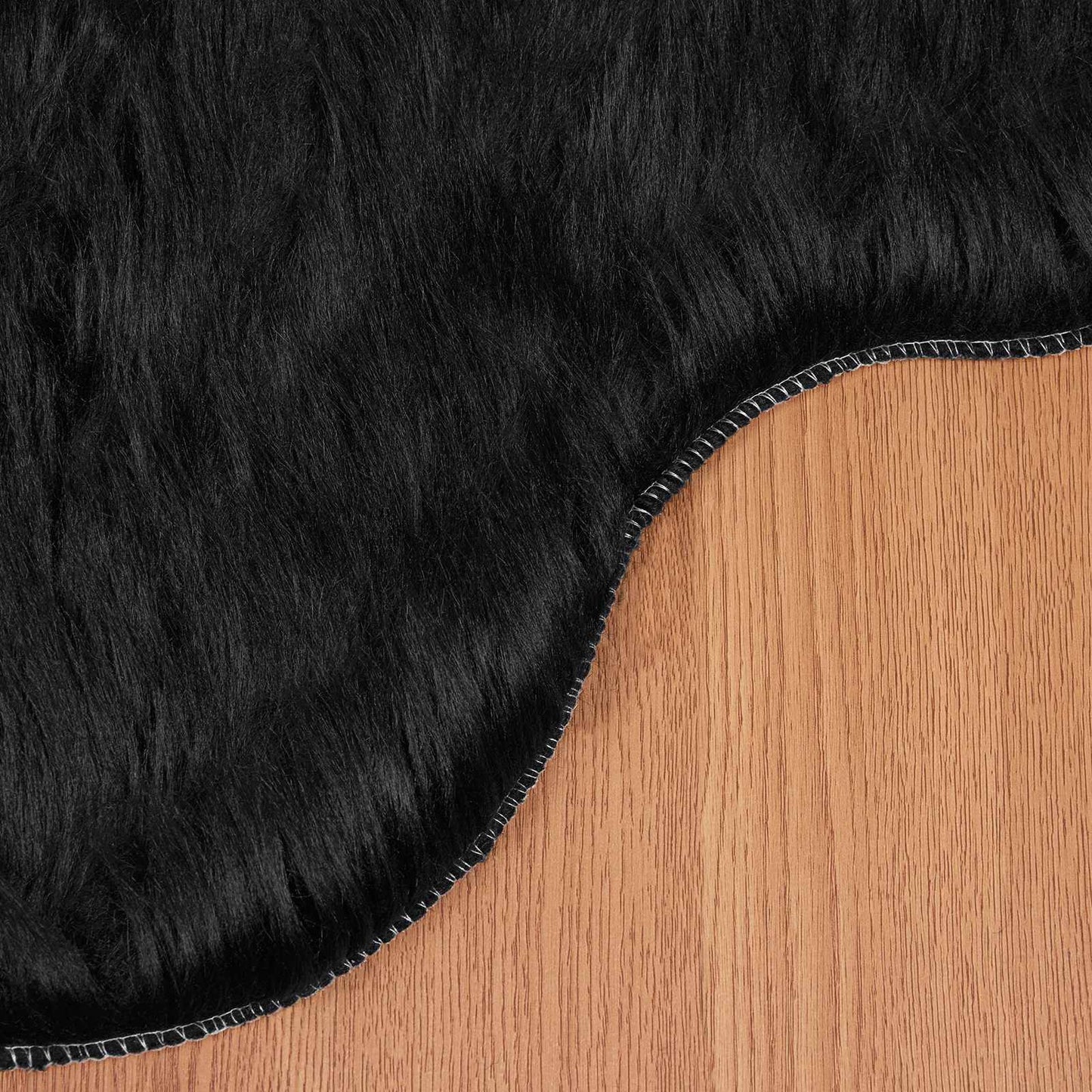 Faux Sheepskin Rug TAFALLA Black 80 x 120 cm Polyester