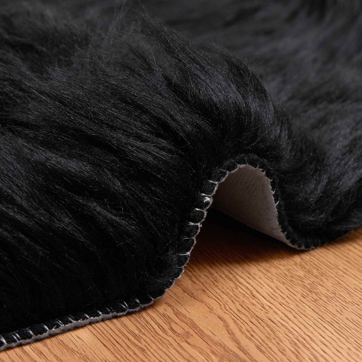 Faux Sheepskin Rug TAFALLA Black 80 x 120 cm Polyester