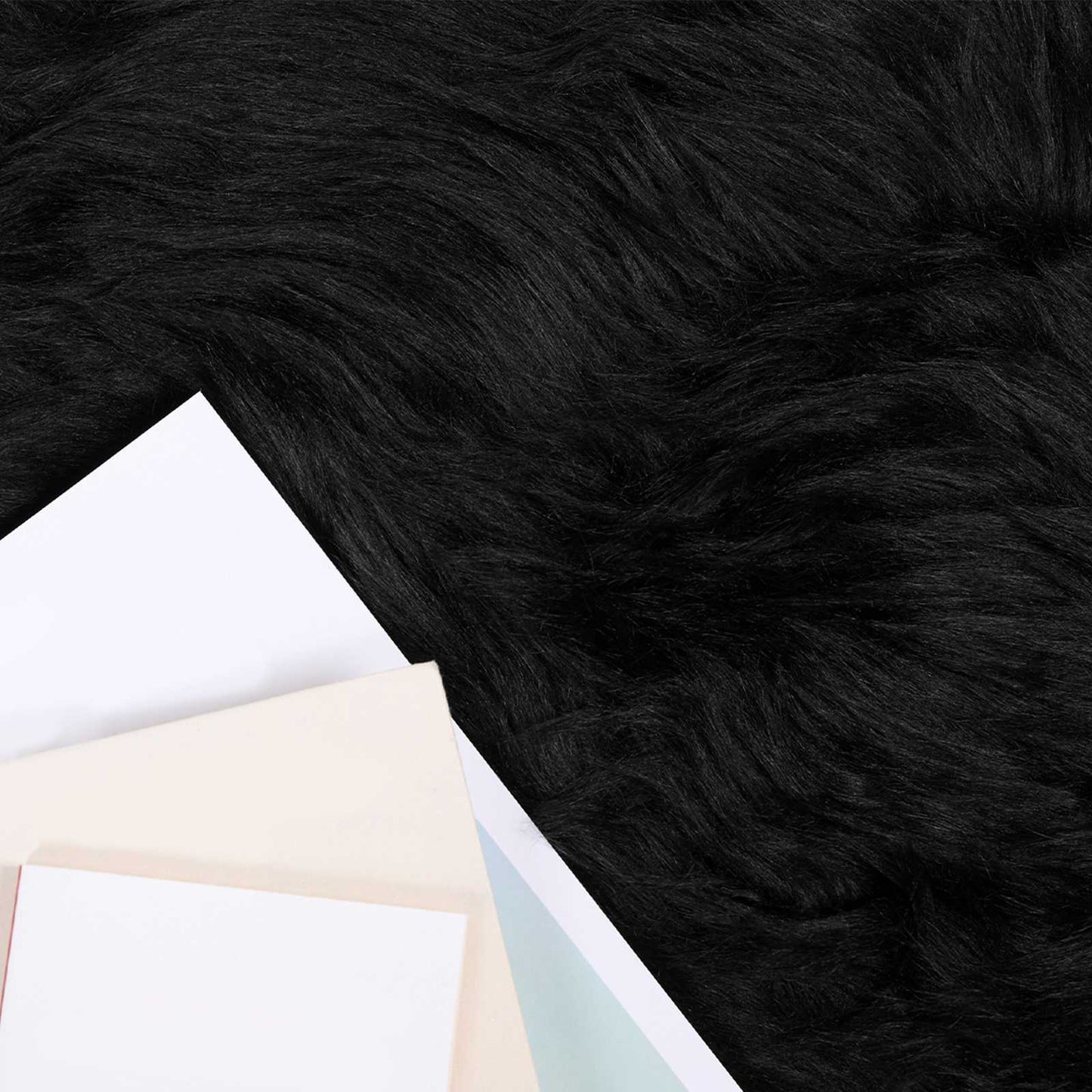 Faux Sheepskin Rug TAFALLA Black 80 x 120 cm Polyester