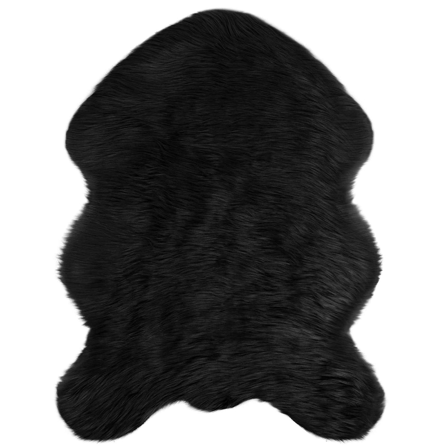 Faux Sheepskin Rug TAFALLA Black 80 x 120 cm Polyester