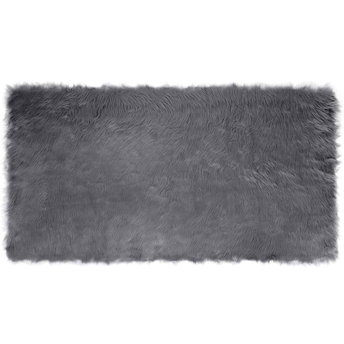 Faux Sheepskin Rug TAFALLA Anthracite 60 x 110 cm Polyester