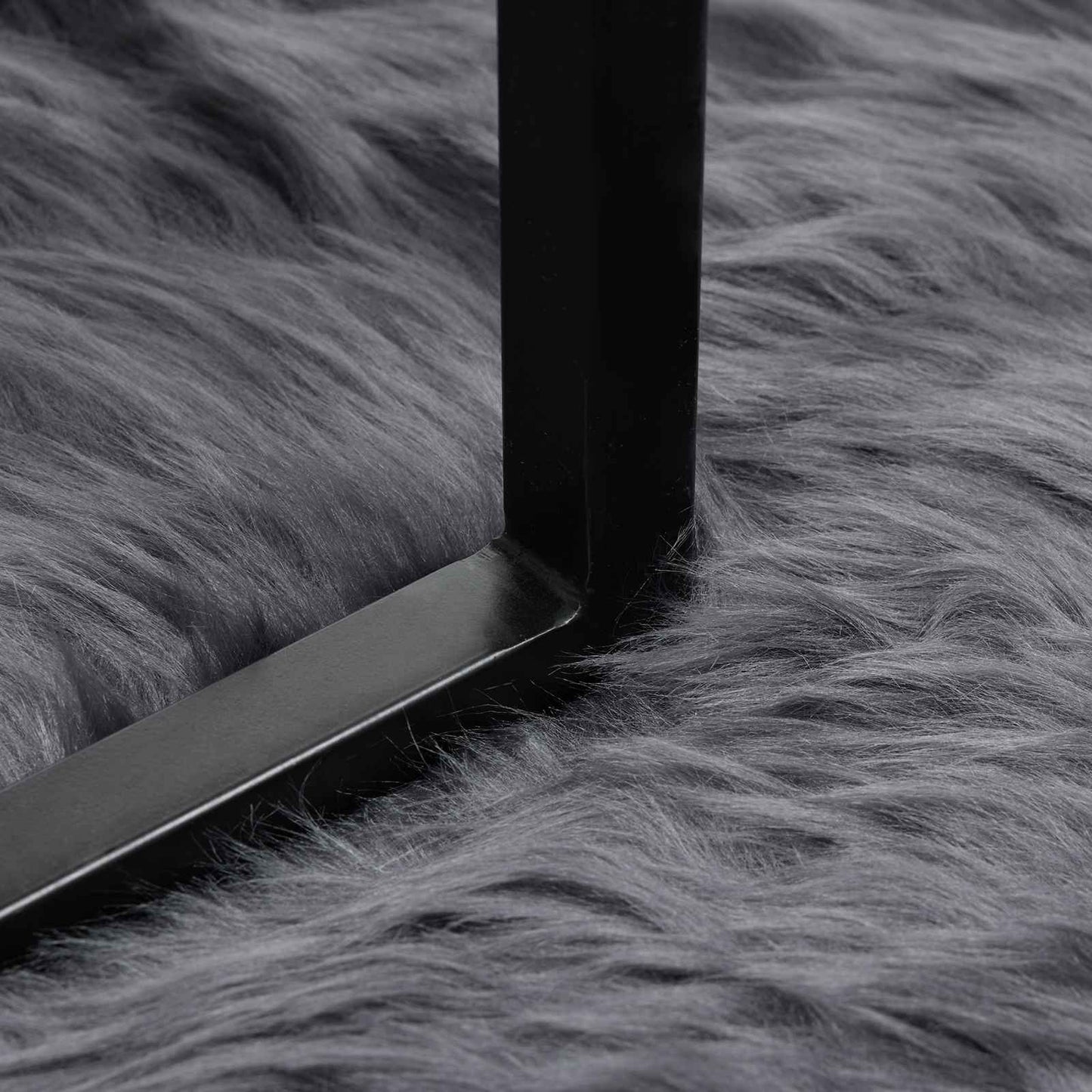 Faux Sheepskin Rug TAFALLA Anthracite 80 x 200 cm Polyester