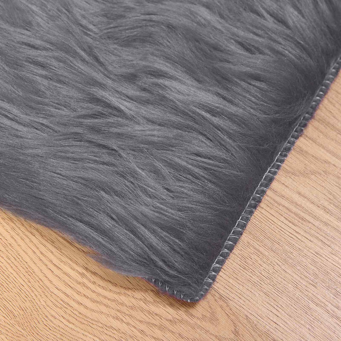 Faux Sheepskin Rug TAFALLA Anthracite 80 x 200 cm Polyester