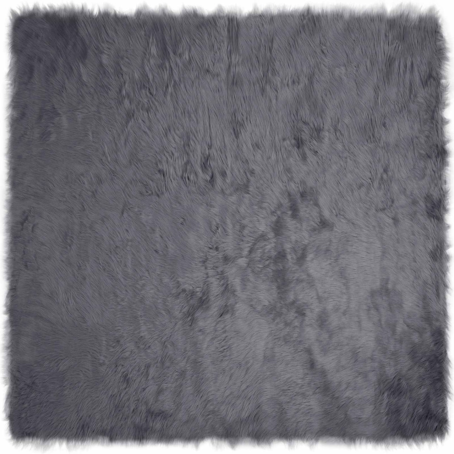Faux Sheepskin Rug TAFALLA Anthracite 240 x 240 cm Polyester