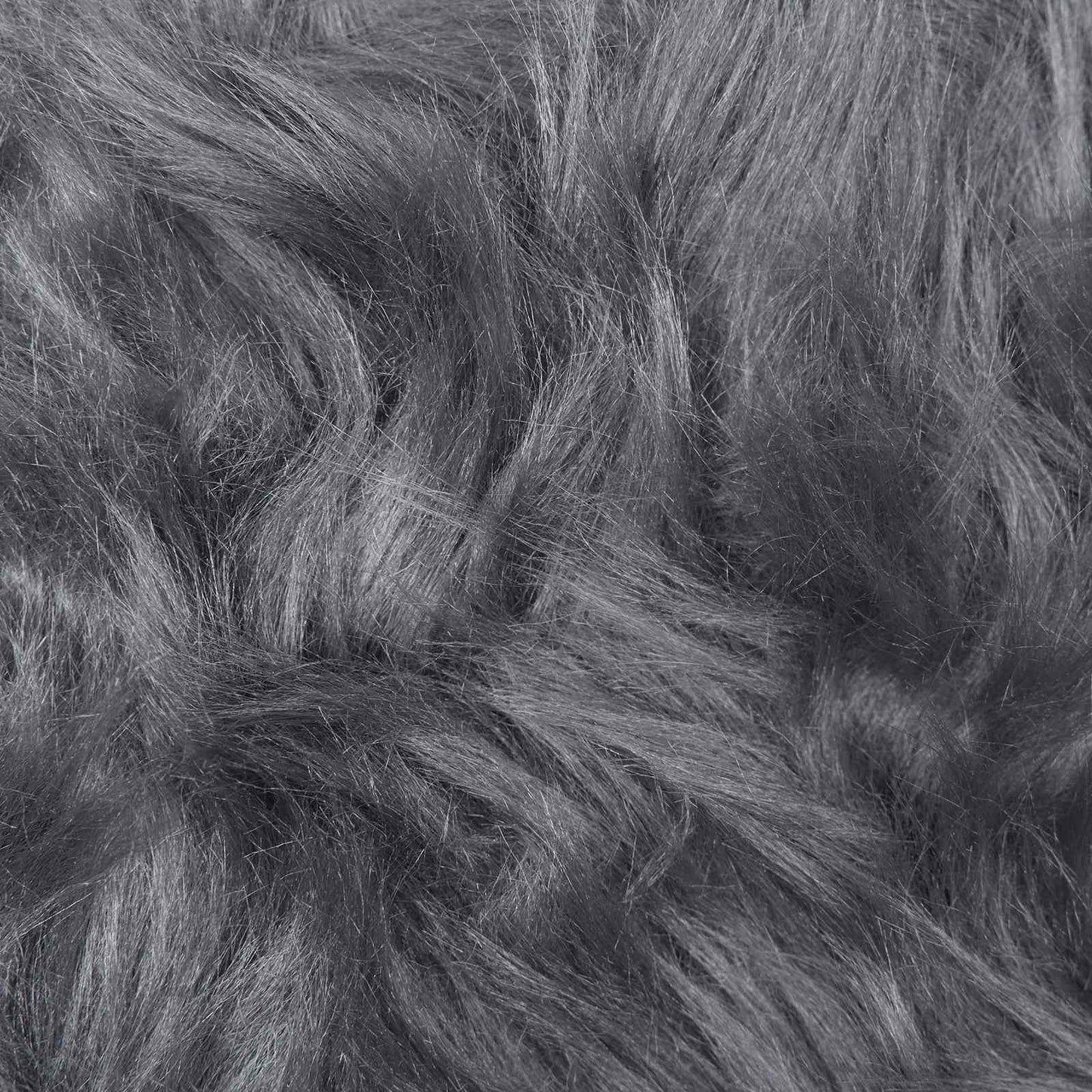 Faux Sheepskin Rug TAFALLA Anthracite Ø 160 cm Polyester