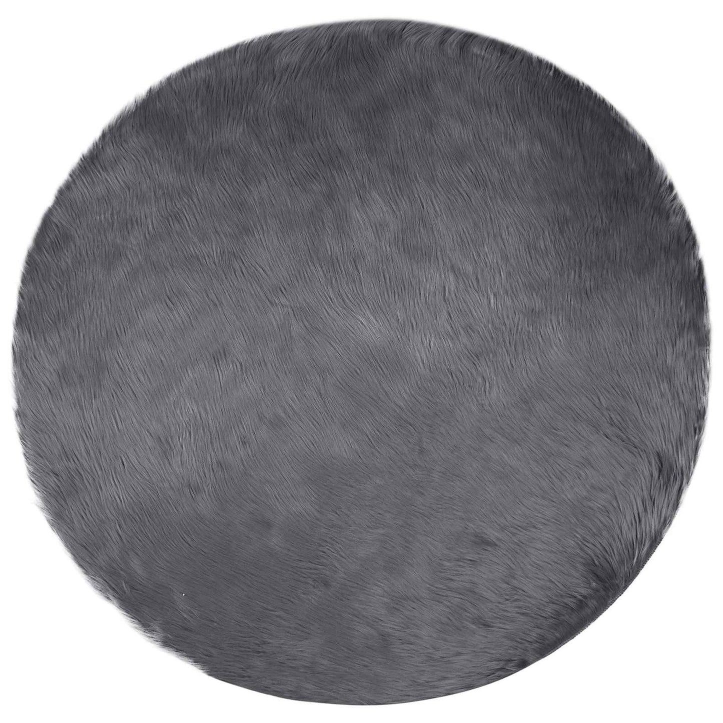 Faux Sheepskin Rug TAFALLA Anthracite Ø 160 cm Polyester