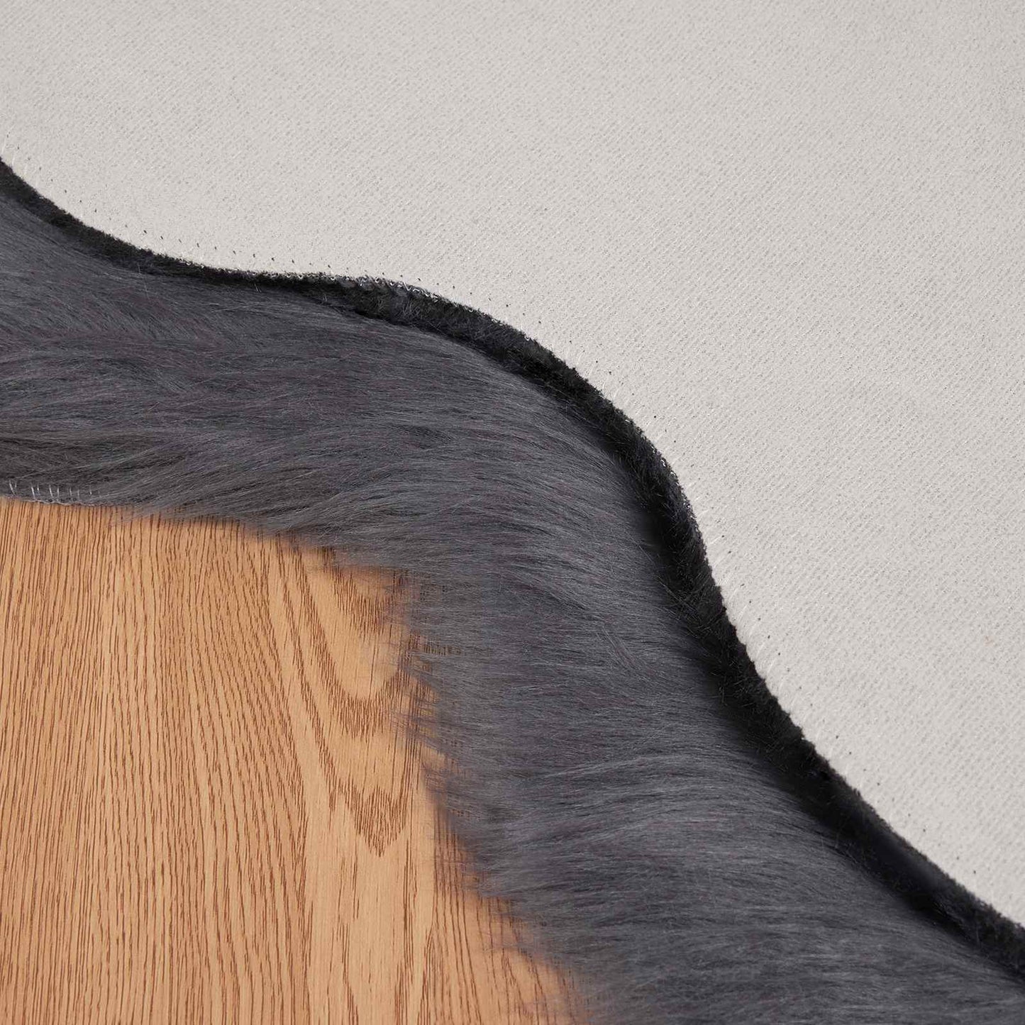 Faux Sheepskin Rug TAFALLA Anthracite 80 x 120 cm Polyester