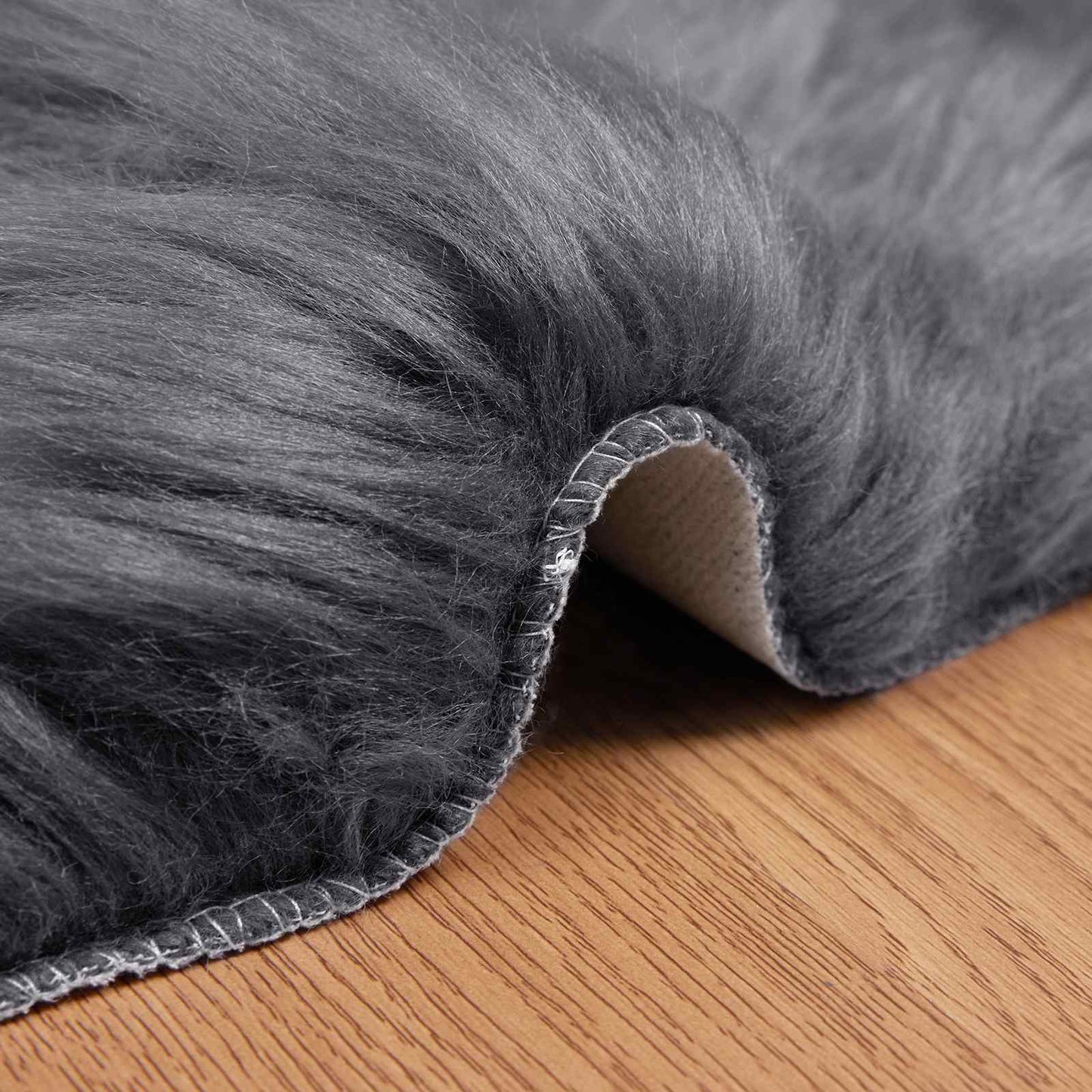 Faux Sheepskin Rug TAFALLA Anthracite 80 x 120 cm Polyester