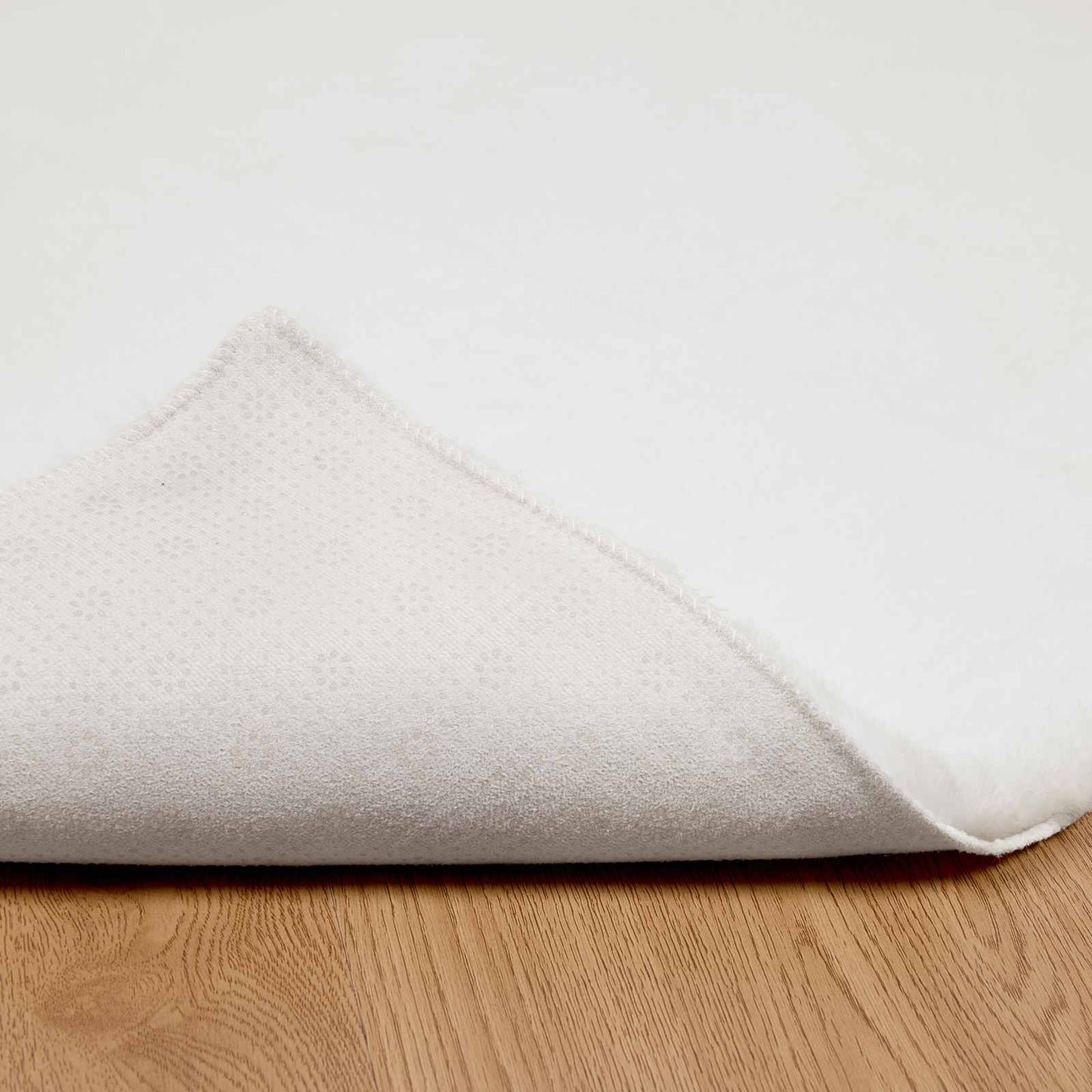 Anti-Slip Faux Rabbit Fur Rug OLITE White 80 x 150 cm Polyester