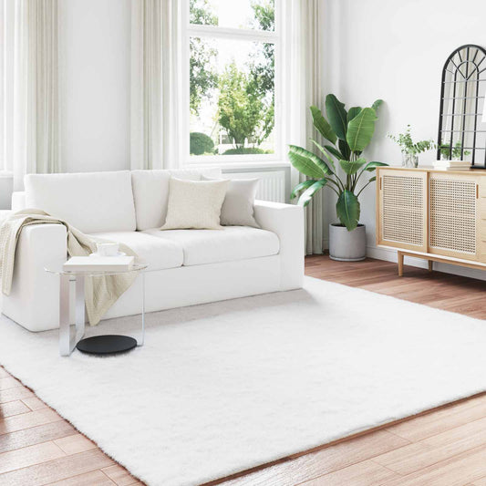 Anti-Slip Faux Rabbit Fur Rug OLITE White 200 x 200 cm