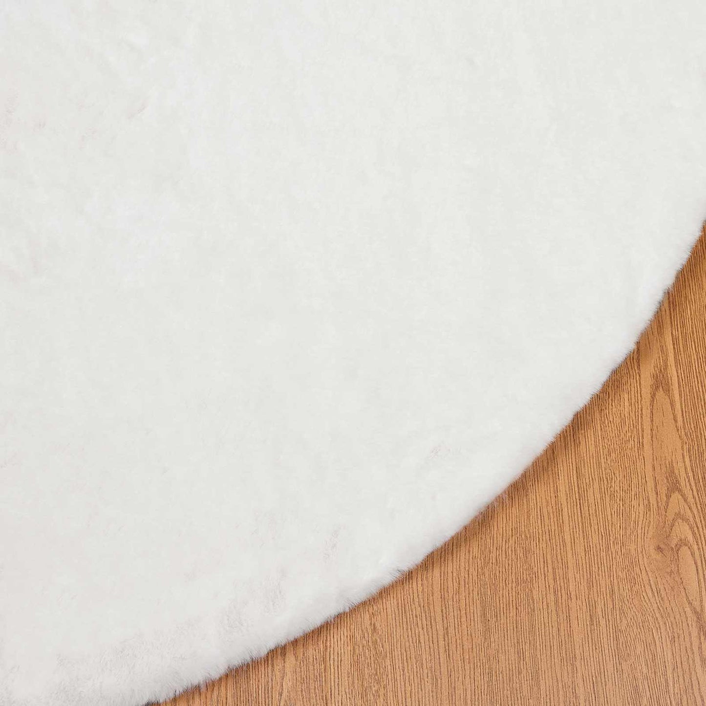 Anti-Slip Faux Rabbit Fur Rug OLITE White Ø 160 cm Polyester