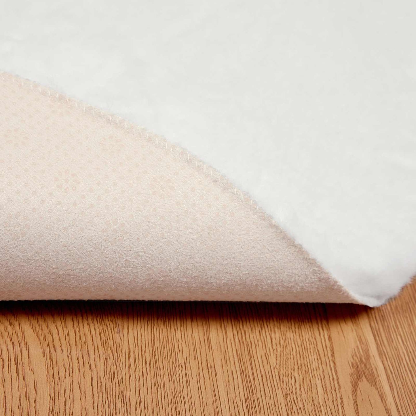 Anti-Slip Faux Rabbit Fur Rug OLITE White Ø 160 cm Polyester