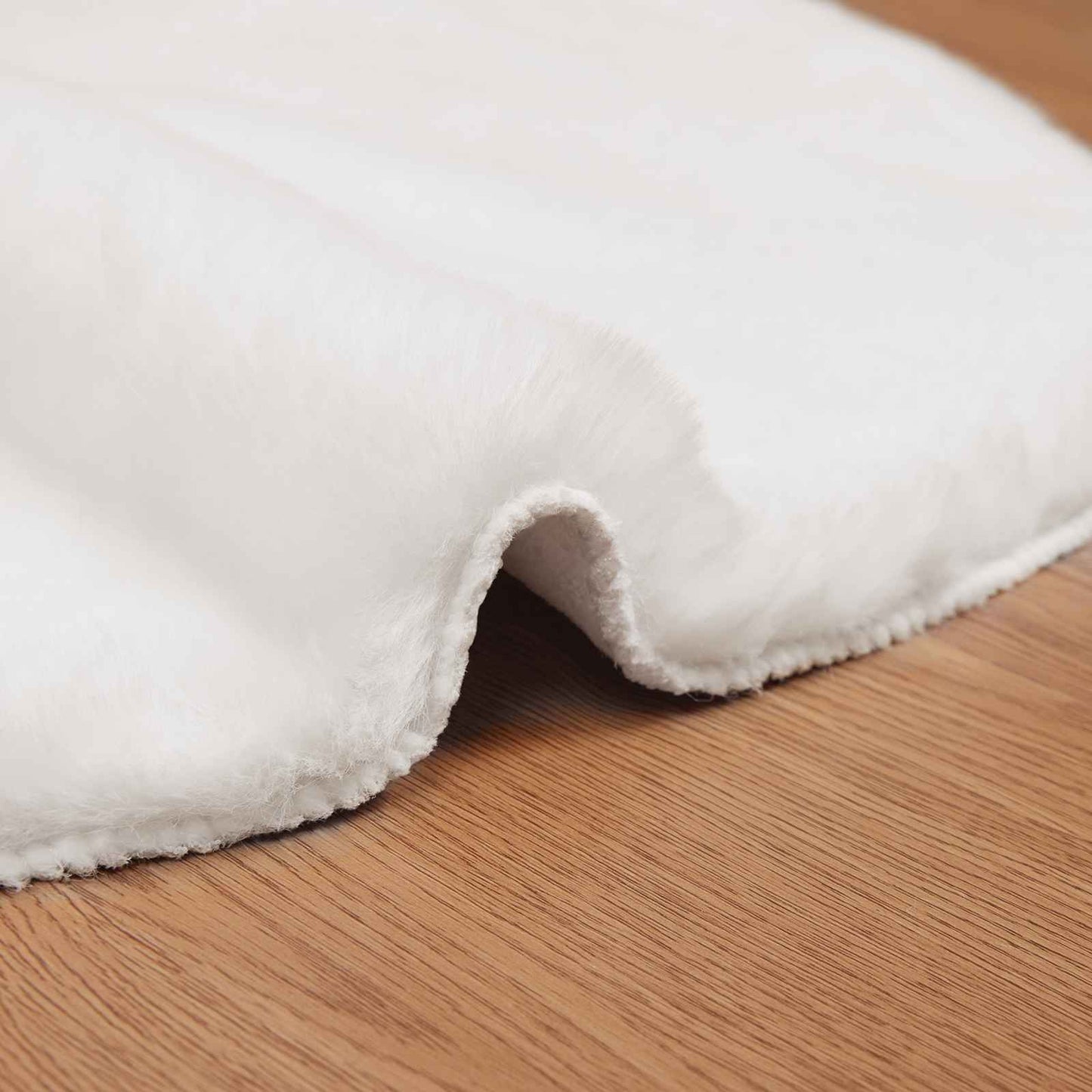 Anti-Slip Faux Rabbit Fur Rug OLITE White 80 x 120 cm Polyester