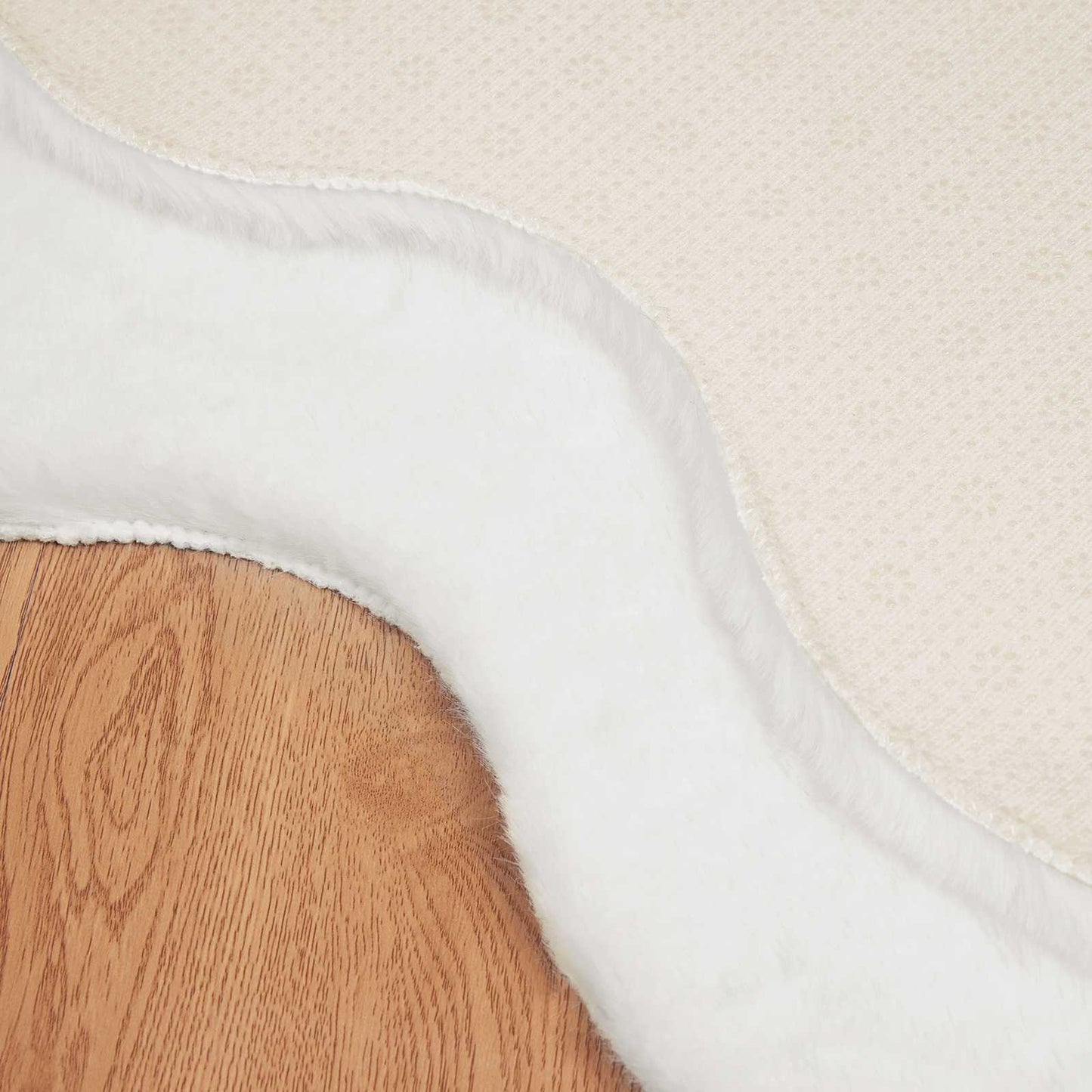 Anti-Slip Faux Rabbit Fur Rug OLITE White 80 x 120 cm Polyester