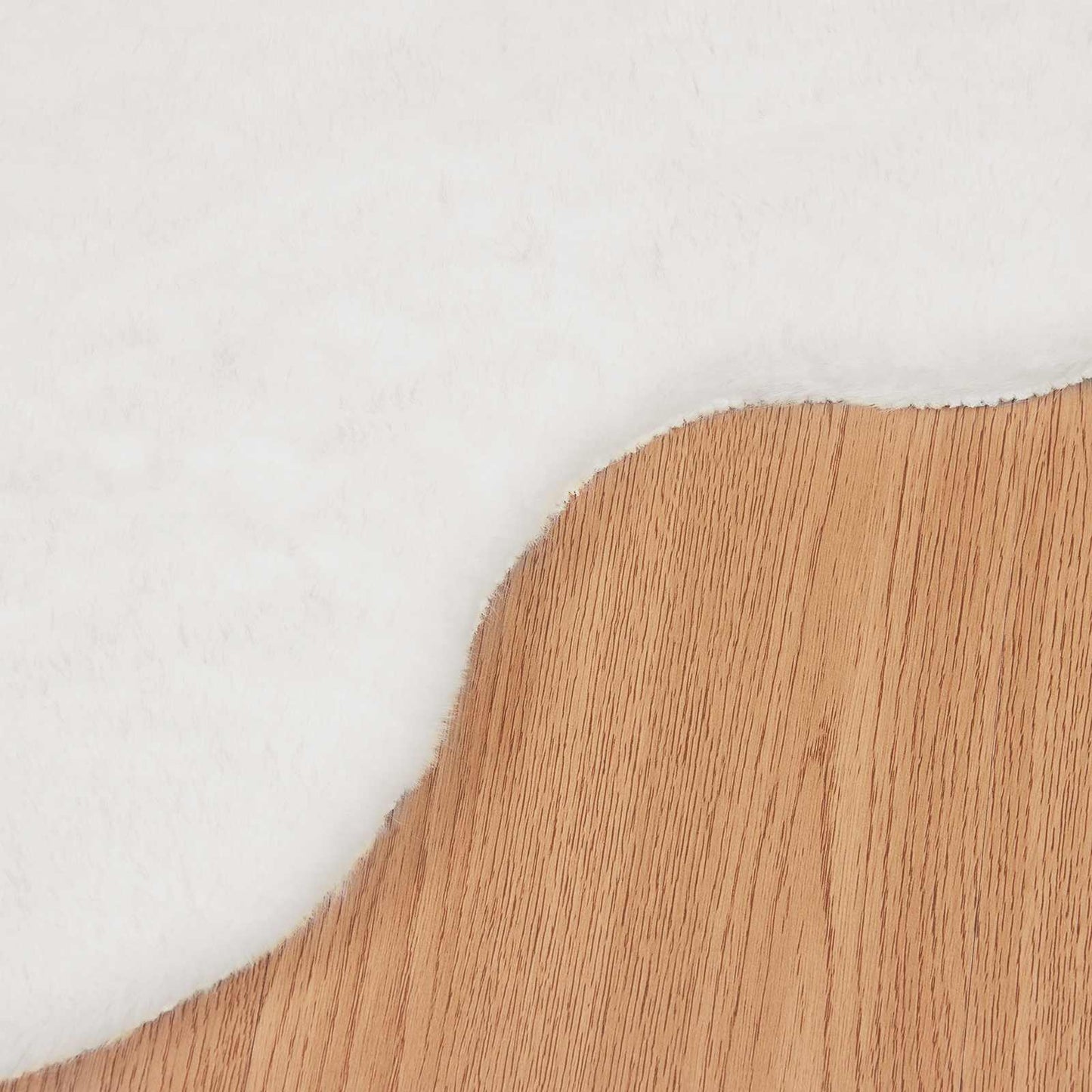 Anti-Slip Faux Rabbit Fur Rug OLITE White 80 x 120 cm Polyester