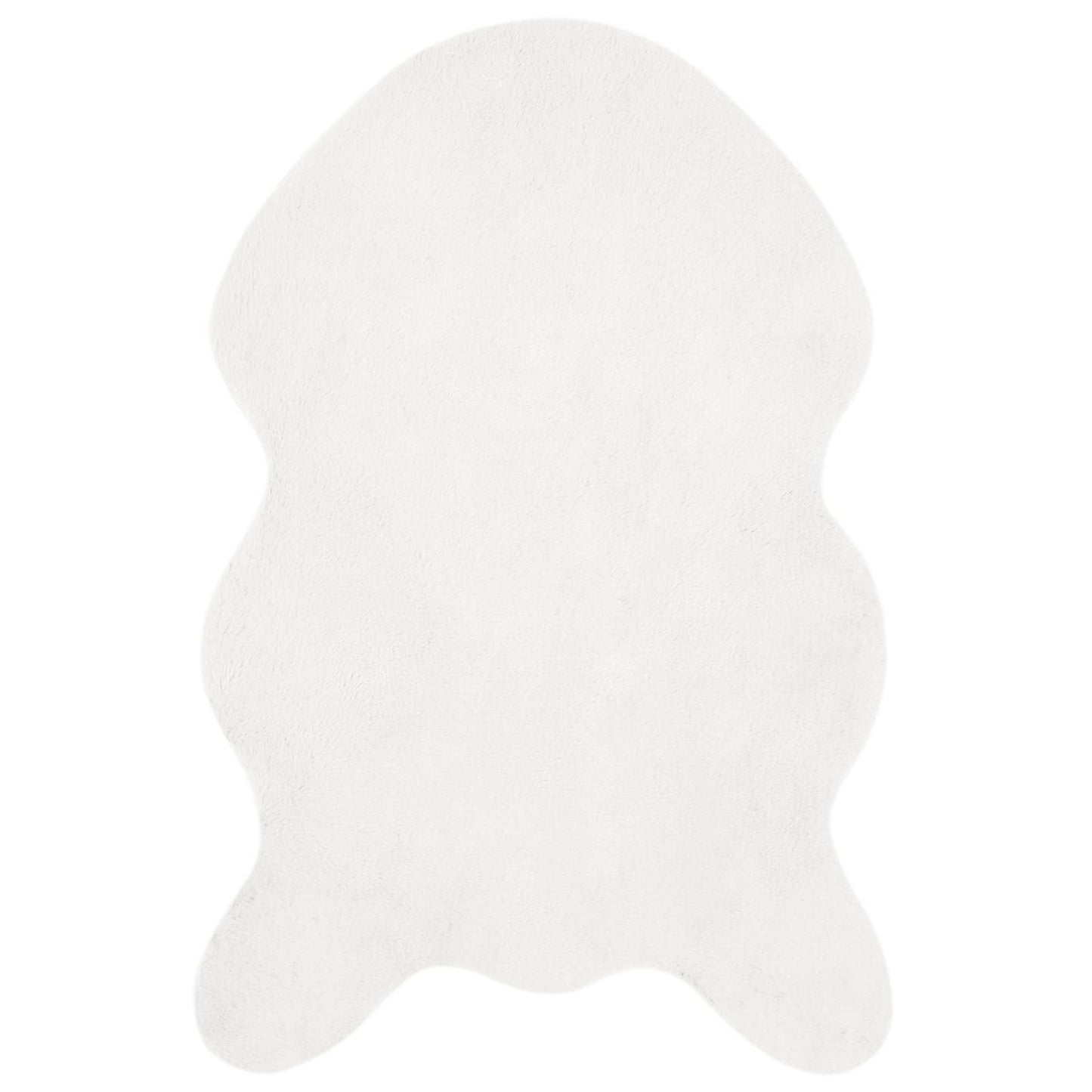 Anti-Slip Faux Rabbit Fur Rug OLITE White 80 x 120 cm Polyester