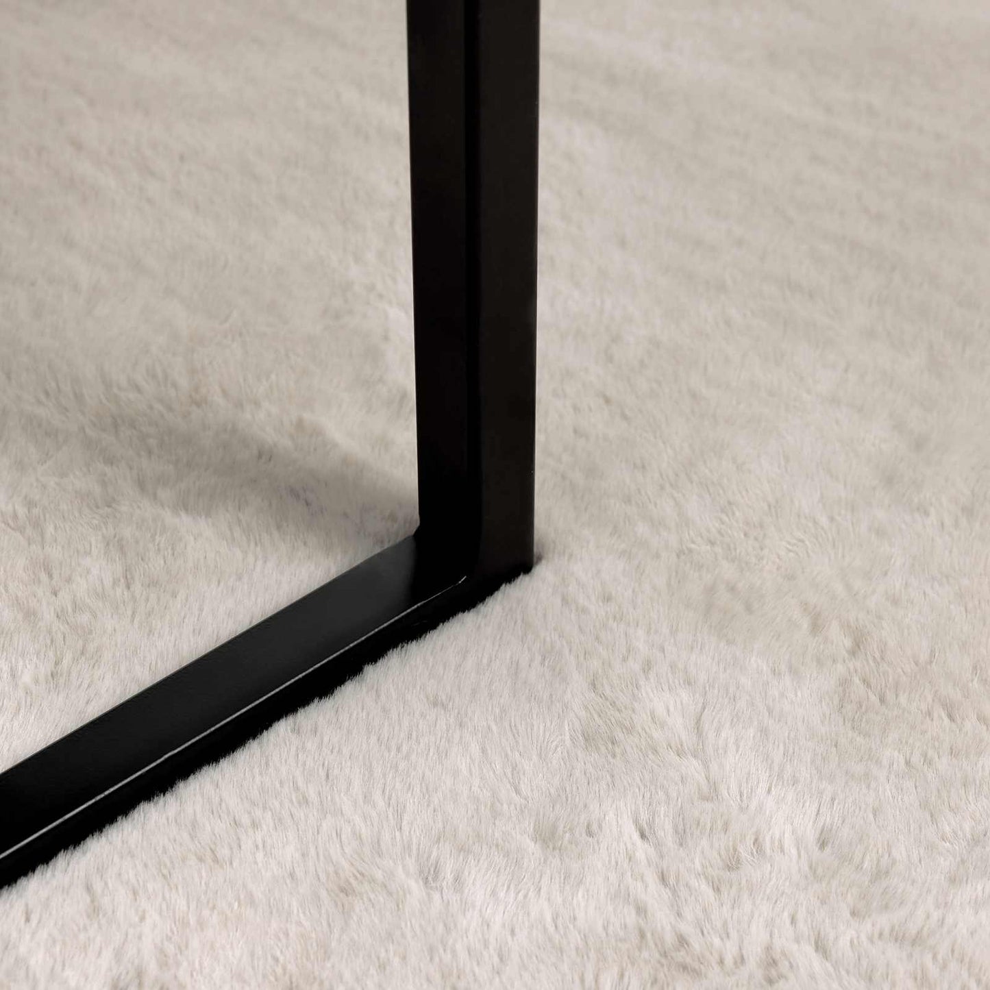 Anti-Slip Faux Rabbit Fur Rug OLITE Beige 80 x 150 cm Polyester