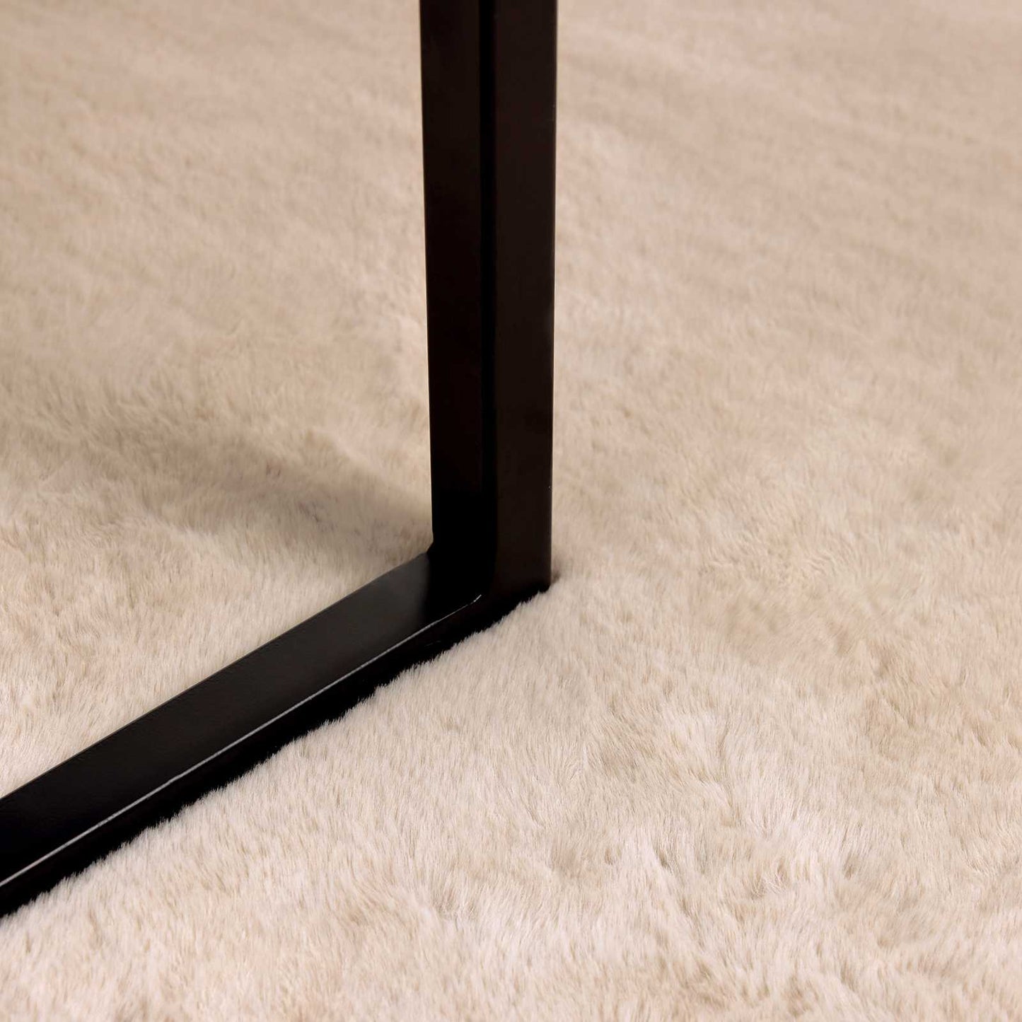 Anti-Slip Faux Rabbit Fur Rug OLITE Taupe 80 x 120 cm Polyester