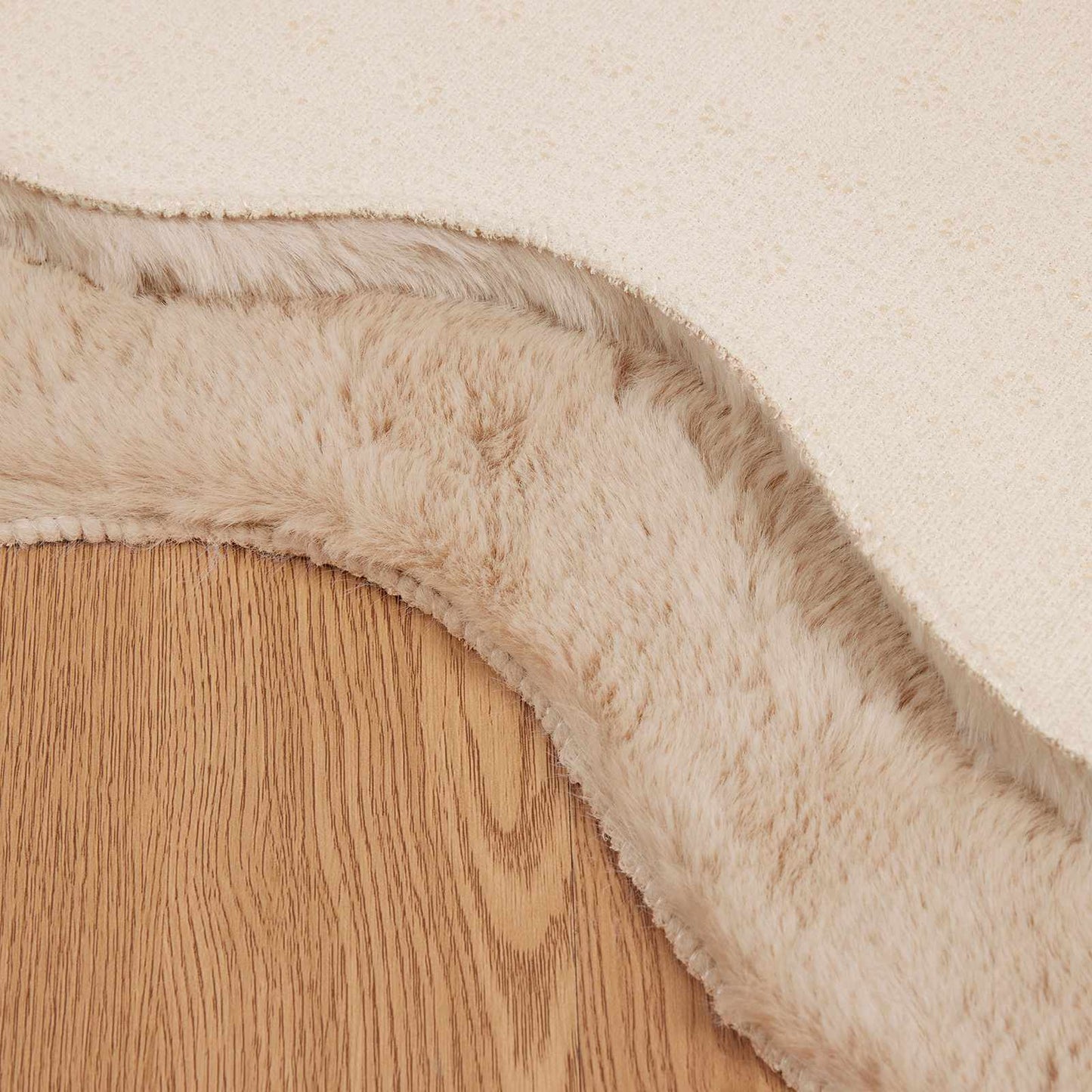 Anti-Slip Faux Rabbit Fur Rug OLITE Taupe 80 x 120 cm Polyester
