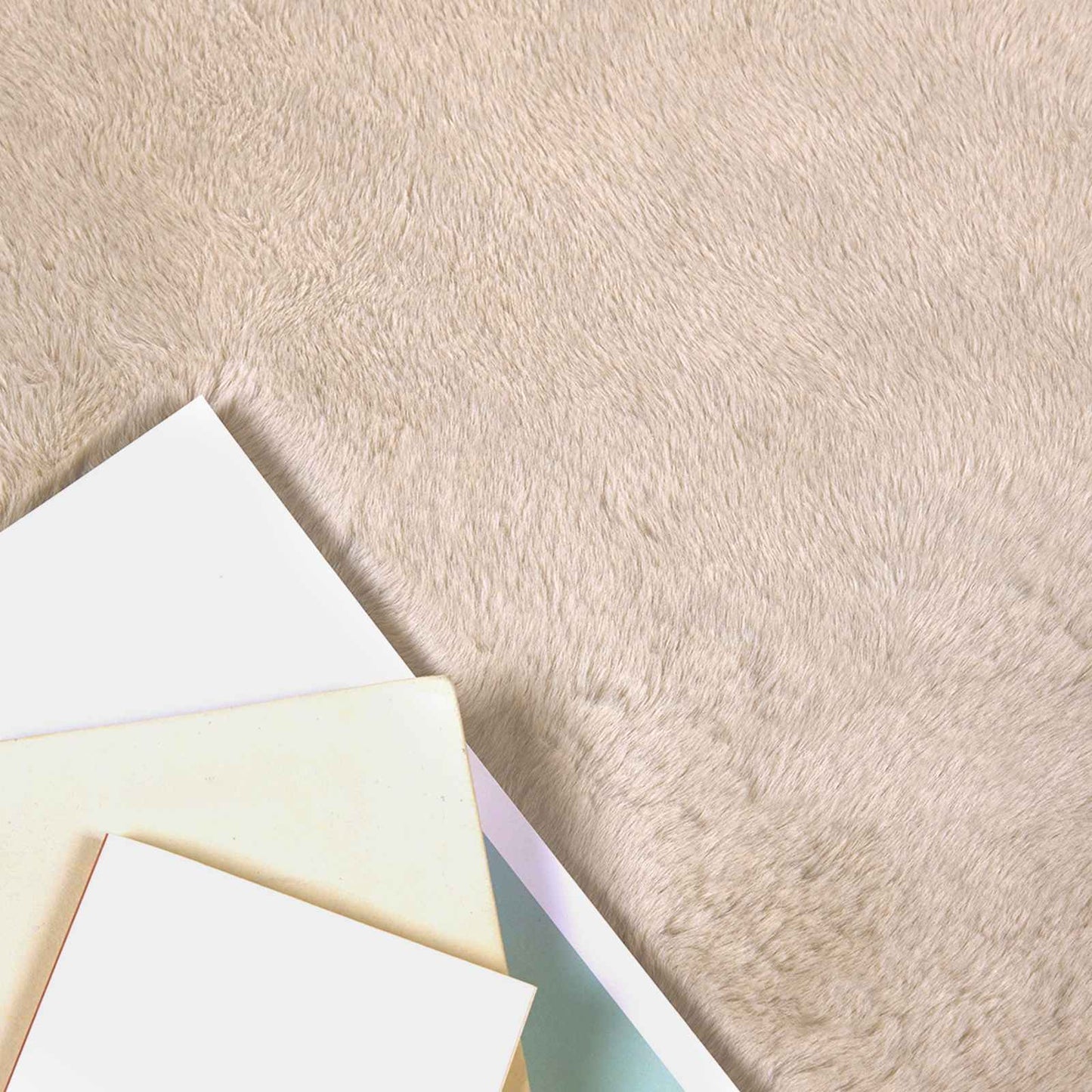 Anti-Slip Faux Rabbit Fur Rug OLITE Taupe 80 x 120 cm Polyester
