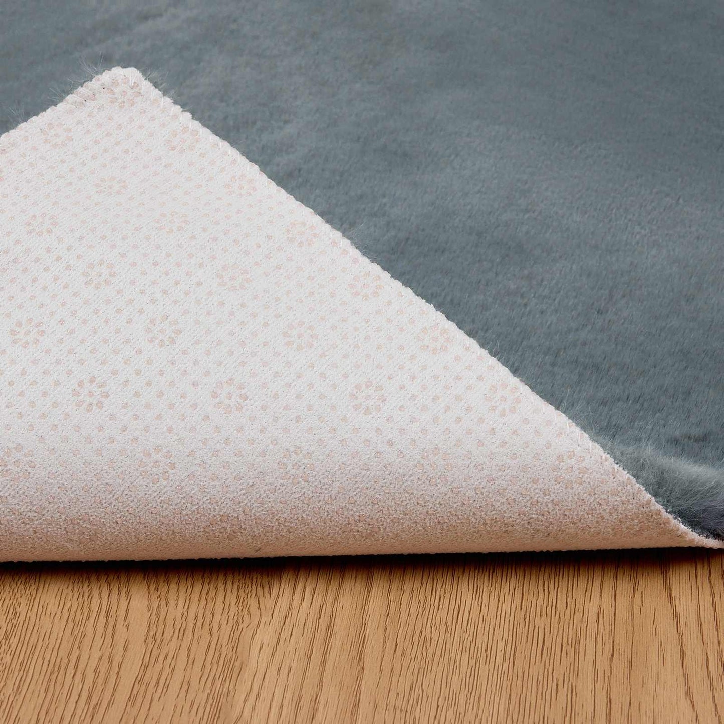 Anti-Slip Faux Rabbit Fur Rug OLITE Anthracite 140 x 200 cm