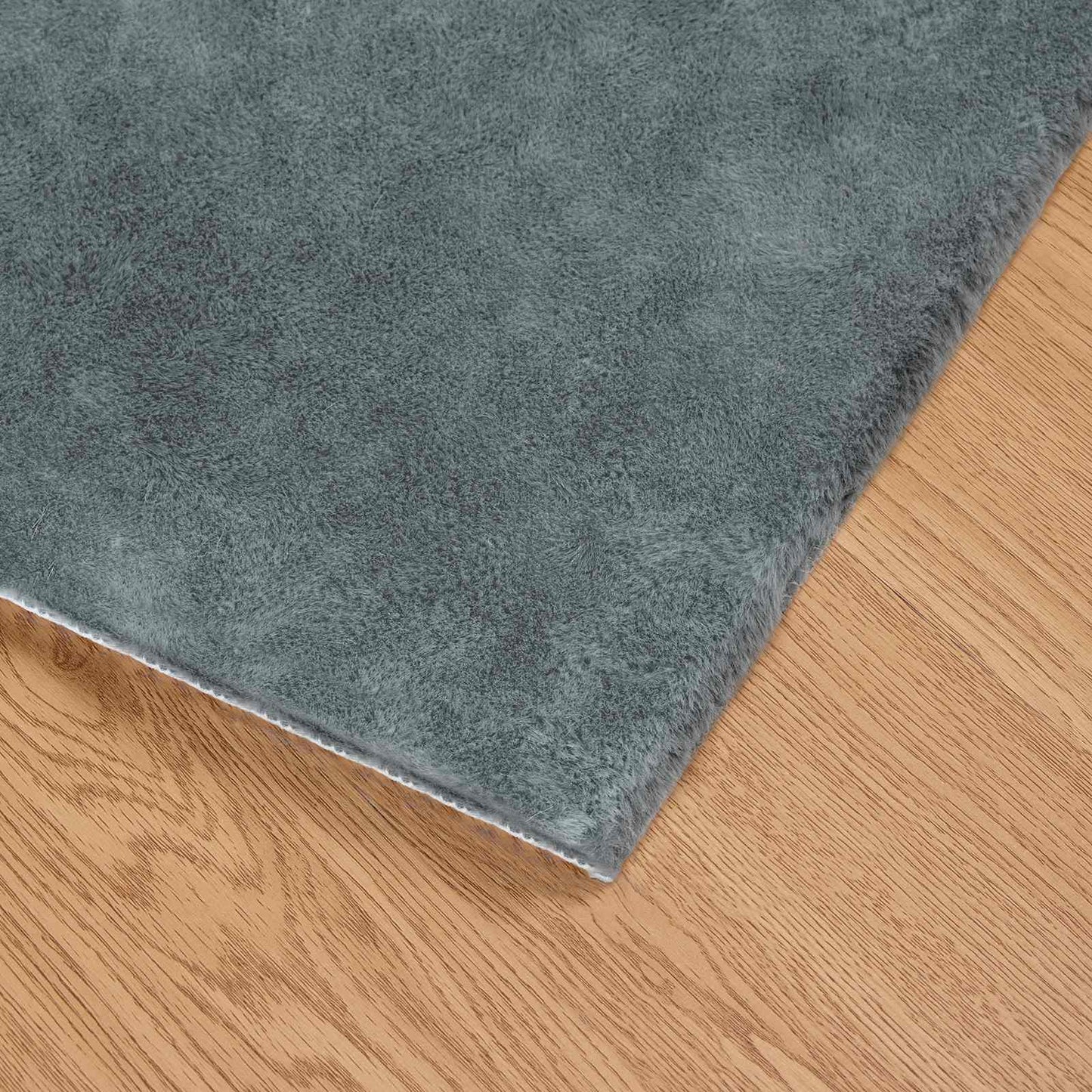 Anti-Slip Faux Rabbit Fur Rug OLITE Anthracite 160 x 230 cm