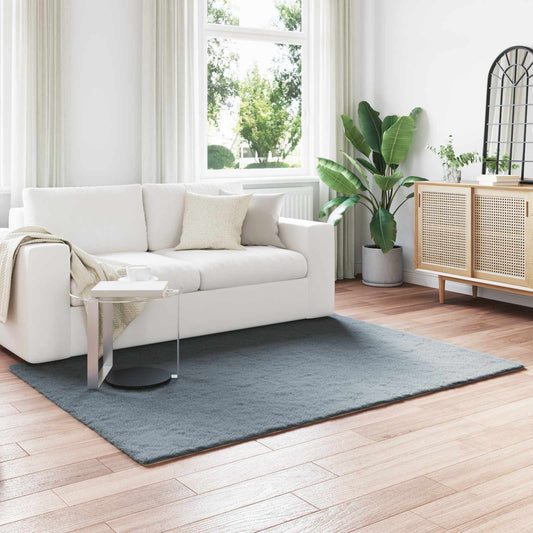 Anti-Slip Faux Rabbit Fur Rug OLITE Anthracite 160 x 230 cm