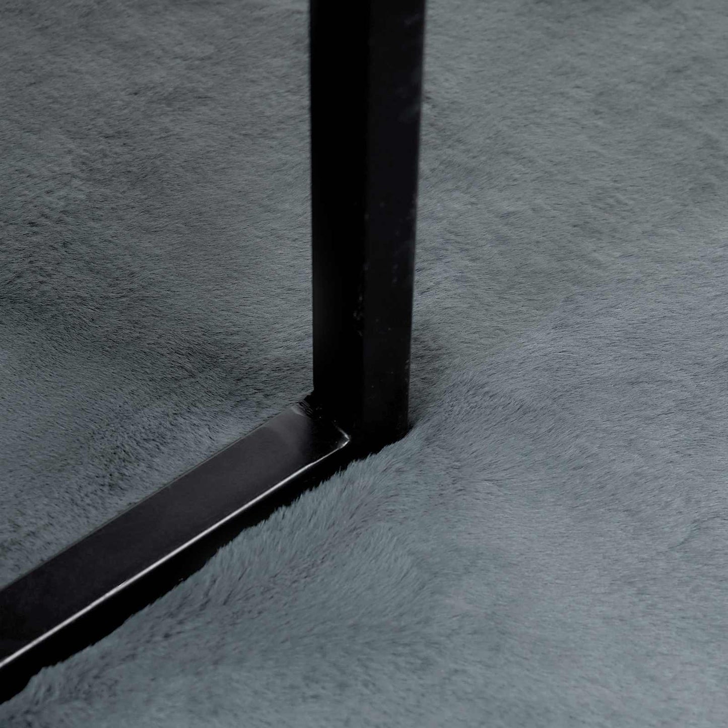Anti-Slip Faux Rabbit Fur Rug OLITE Anthracite Ø 120 cm