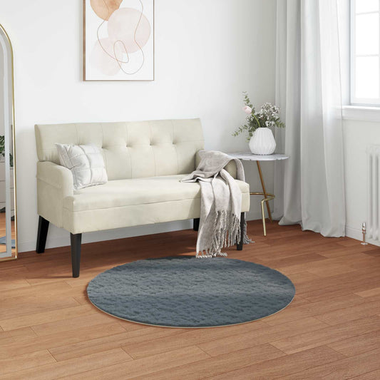 Anti-Slip Faux Rabbit Fur Rug OLITE Anthracite Ø 120 cm