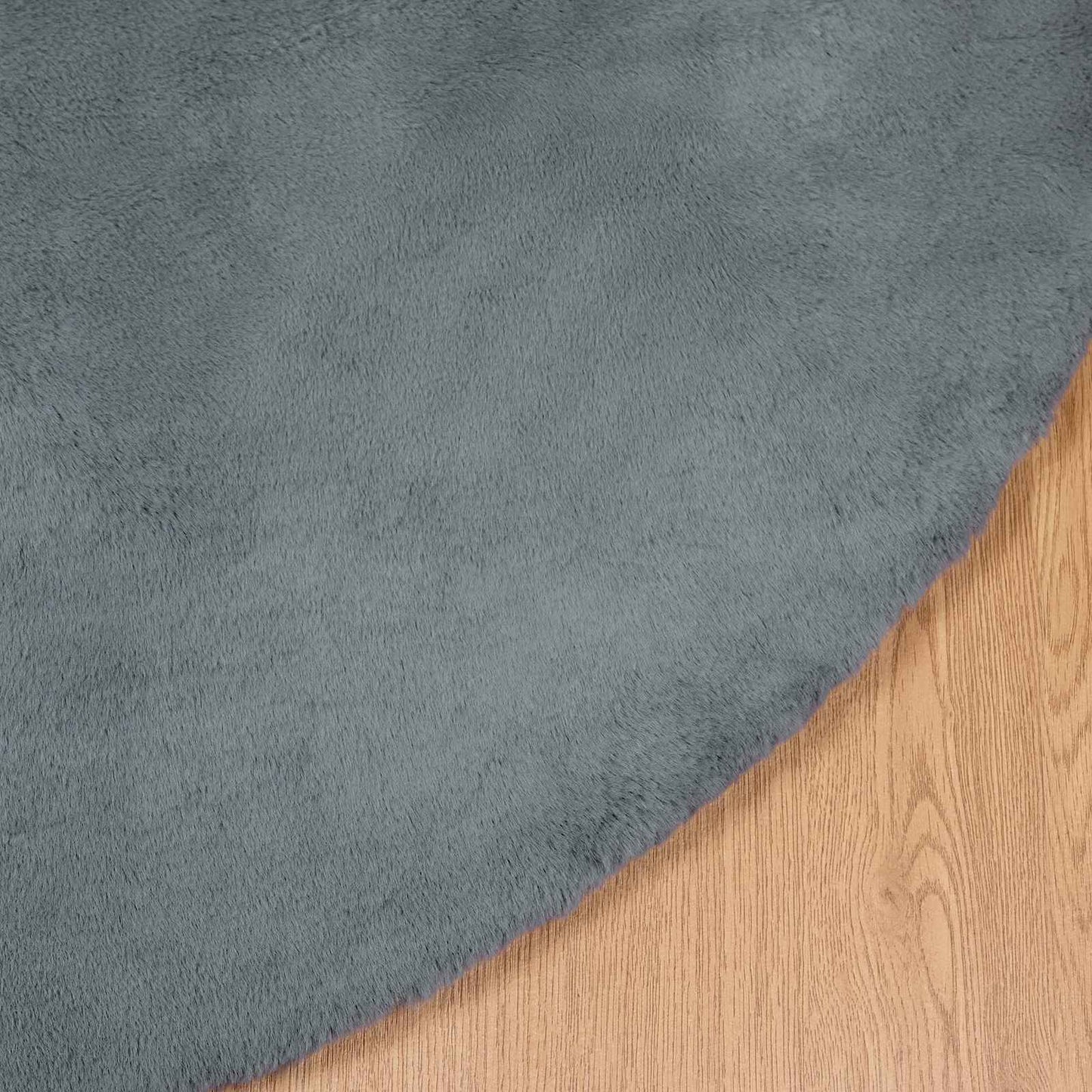 Anti-Slip Faux Rabbit Fur Rug OLITE Anthracite Ø 200 cm