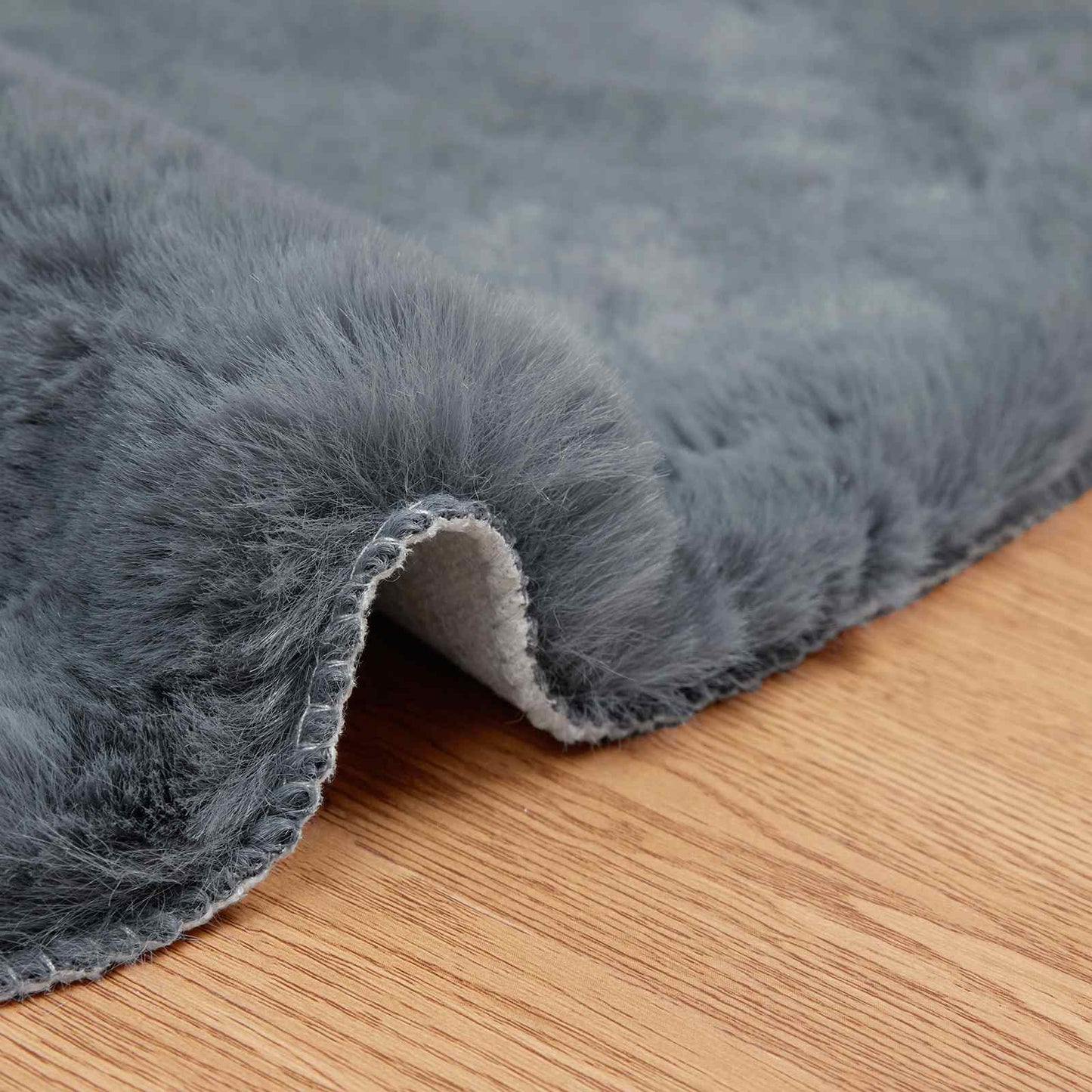 Anti-Slip Faux Rabbit Fur Rug OLITE Anthracite 80 x 120 cm