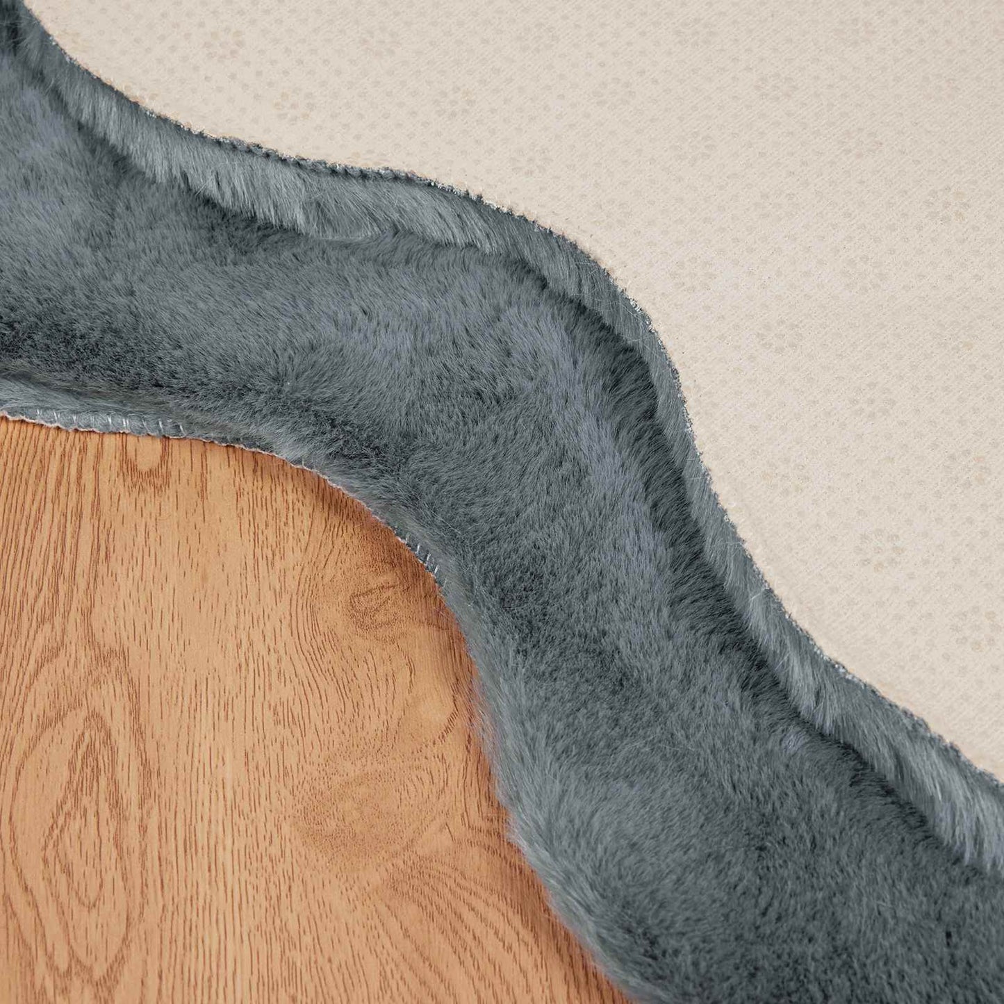 Anti-Slip Faux Rabbit Fur Rug OLITE Anthracite 80 x 120 cm