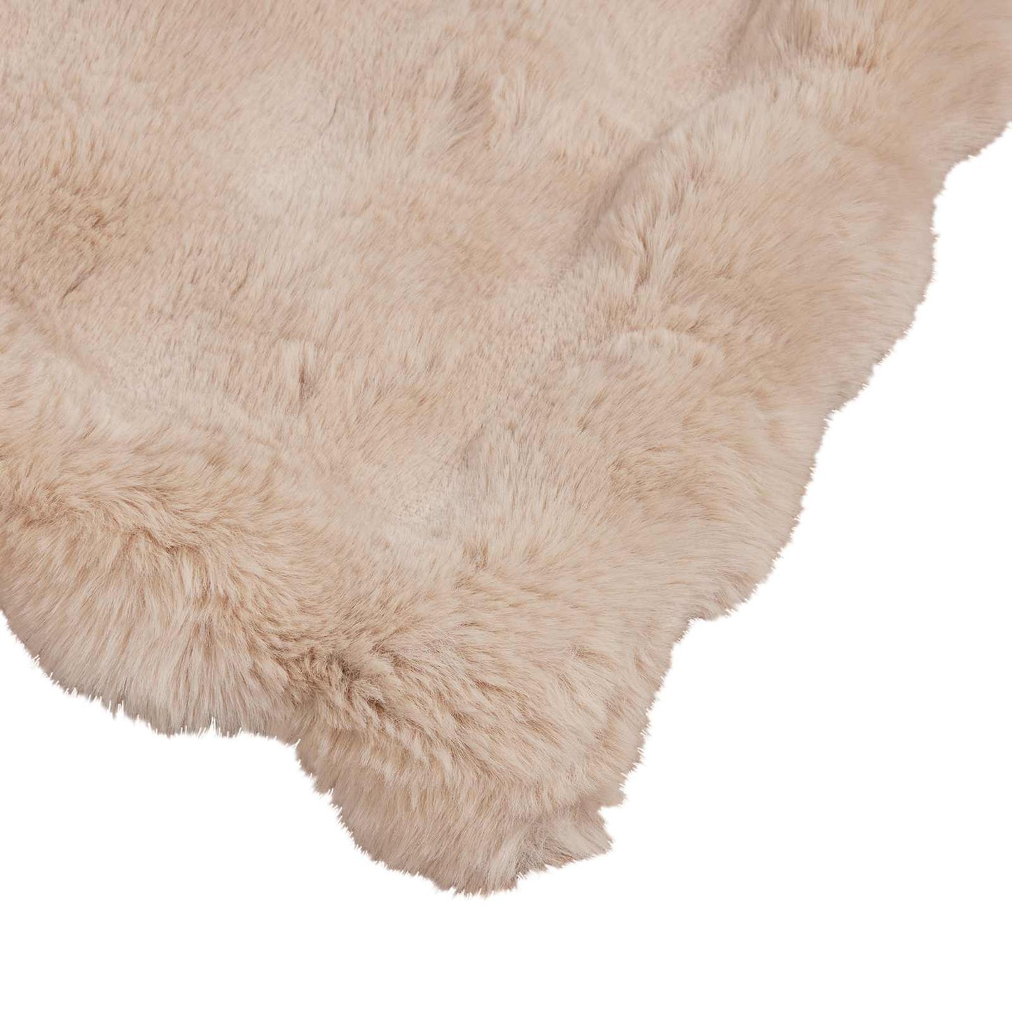 Anti-Slip Faux Rabbit Fur Blanket Olite Beige 130 x 150 cm